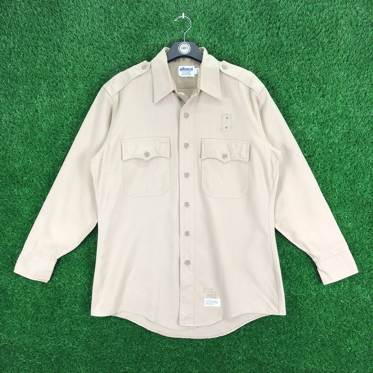 Uniform Wares Vintage 80's Military Khakis Shirts M Flap Pocket by Elbeco Size US L / EU 52-54 / 3 - 1 Thumbnail