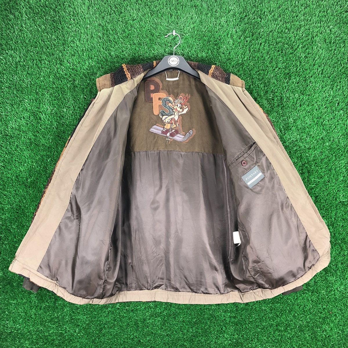Japanese Brand Vintage 80's Fontana 3 Fabric Zipper Jacket Nice Design Size US XXL / EU 58 / 5 - 7 Thumbnail