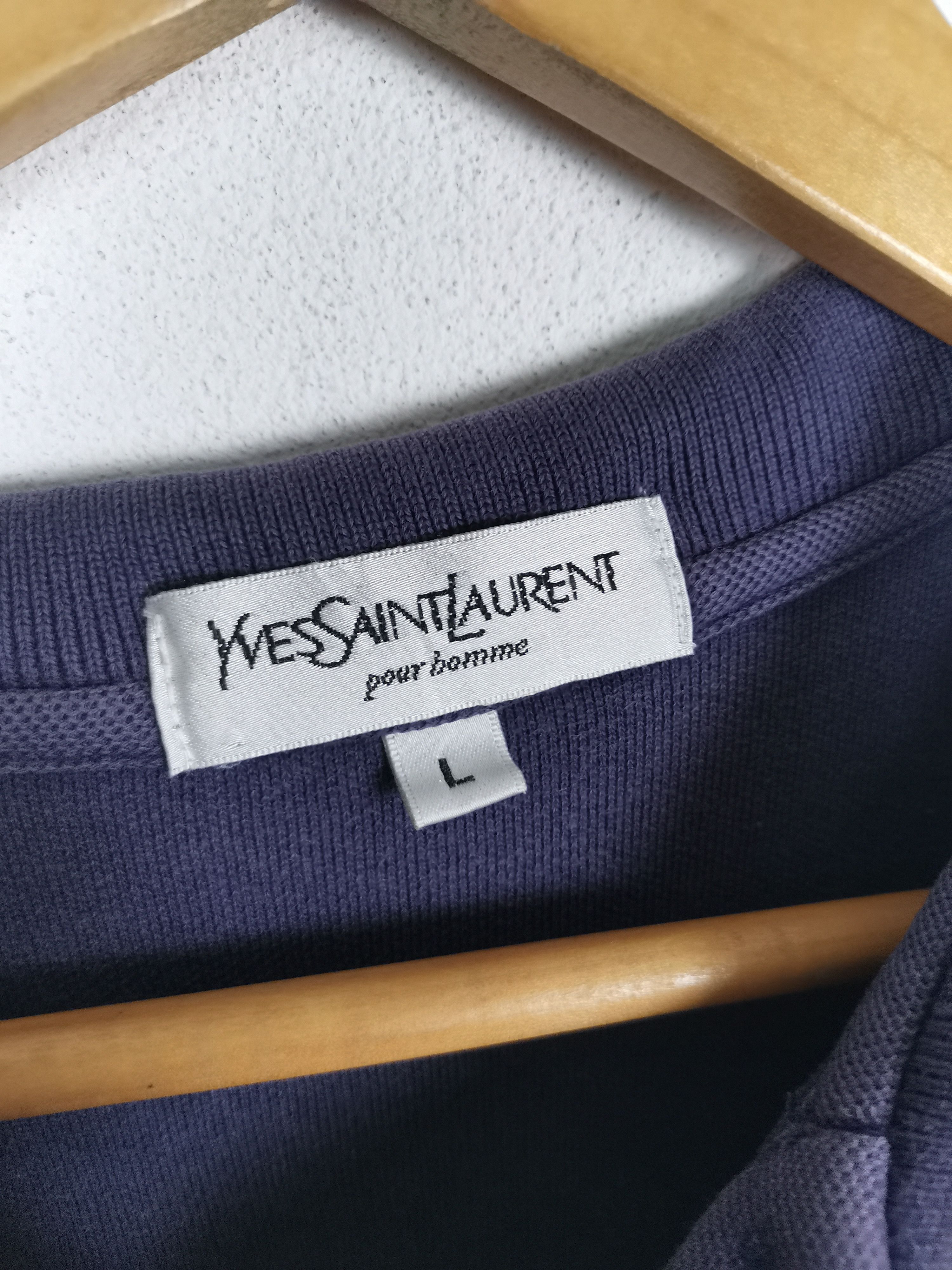 Vintage × Yves Saint Laurent YSL YvesSaintLaurent Small Logo Polo Tee Size US L / EU 52-54 / 3 - 3 Thumbnail
