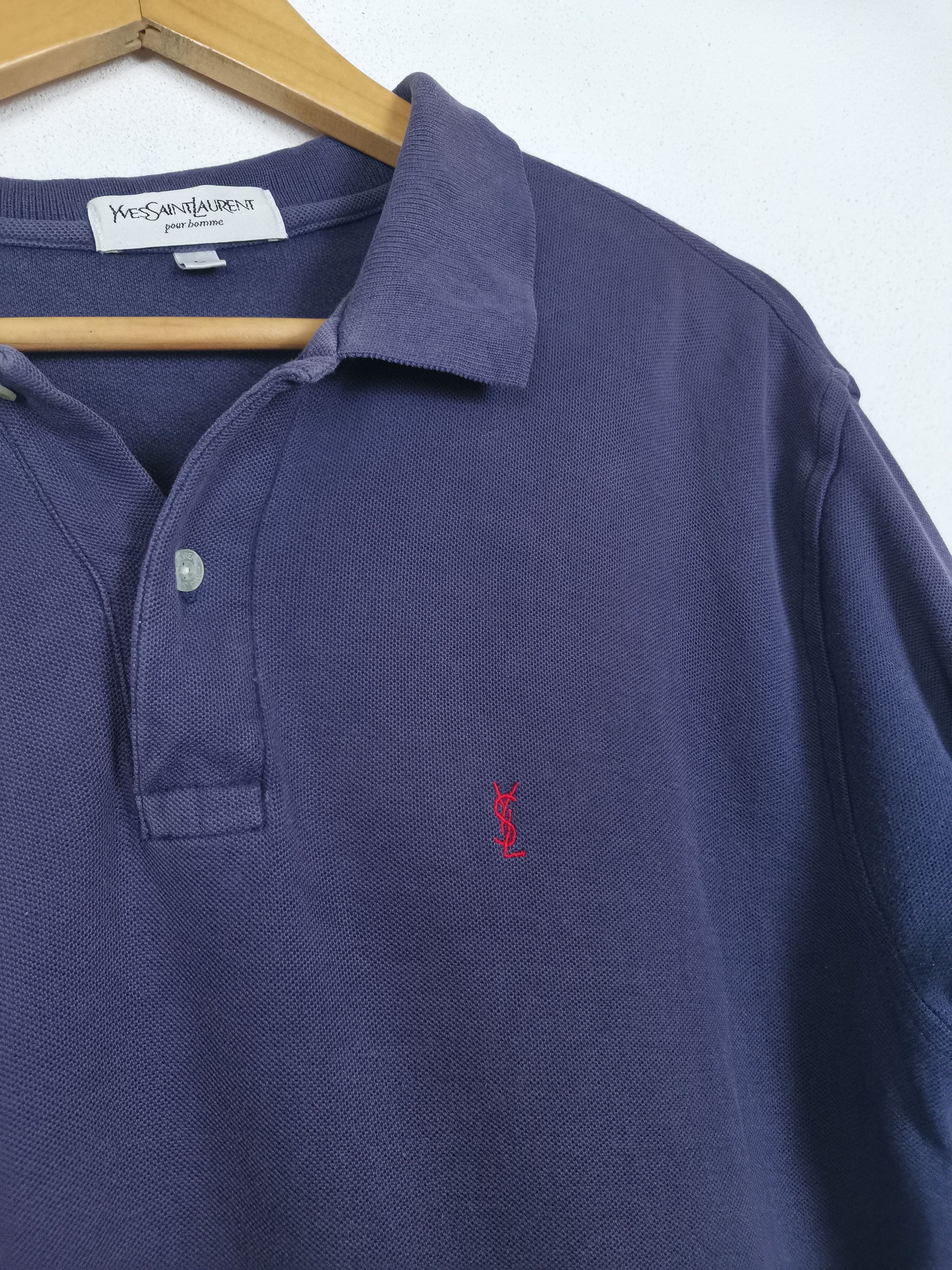 Vintage × Yves Saint Laurent YSL YvesSaintLaurent Small Logo Polo Tee Size US L / EU 52-54 / 3 - 2 Thumbnail
