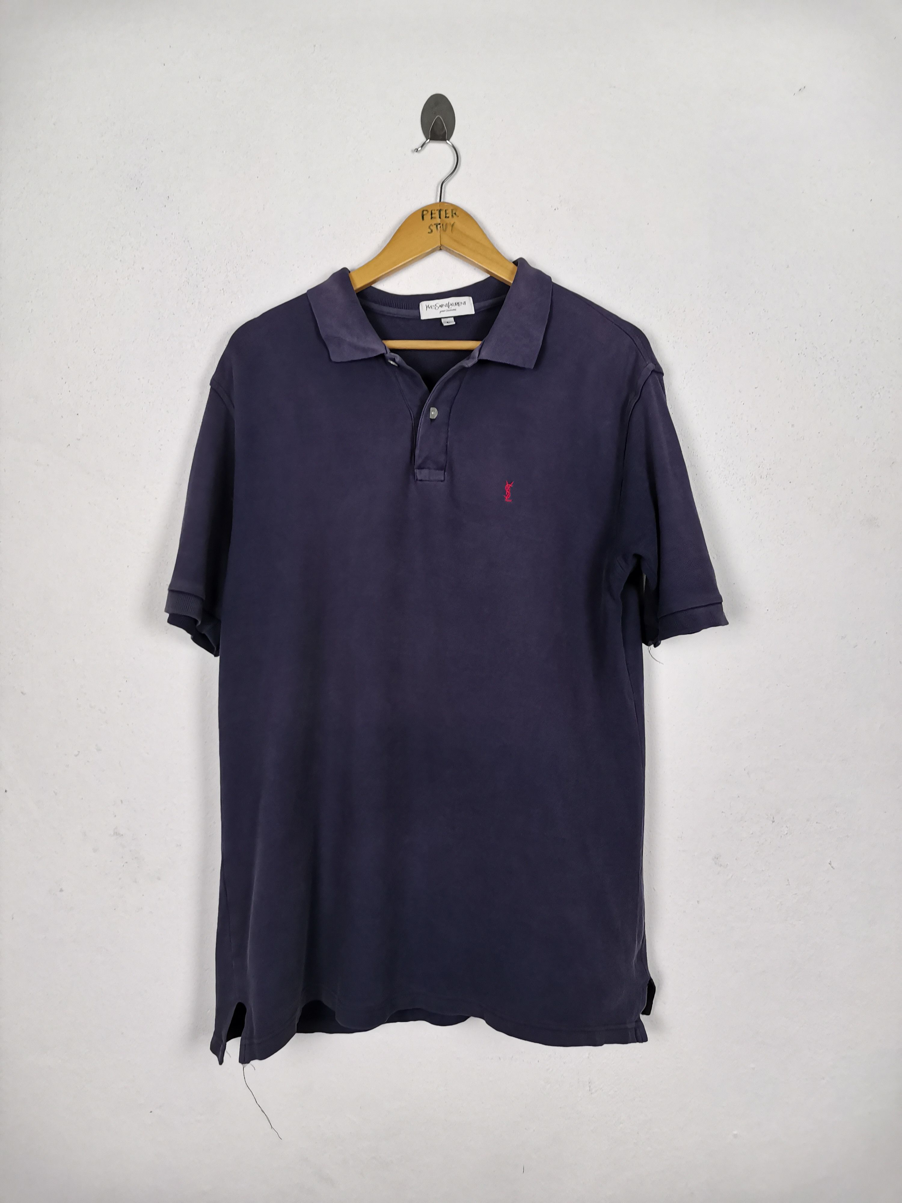 Vintage × Yves Saint Laurent YSL YvesSaintLaurent Small Logo Polo Tee Size US L / EU 52-54 / 3 - 1 Thumbnail