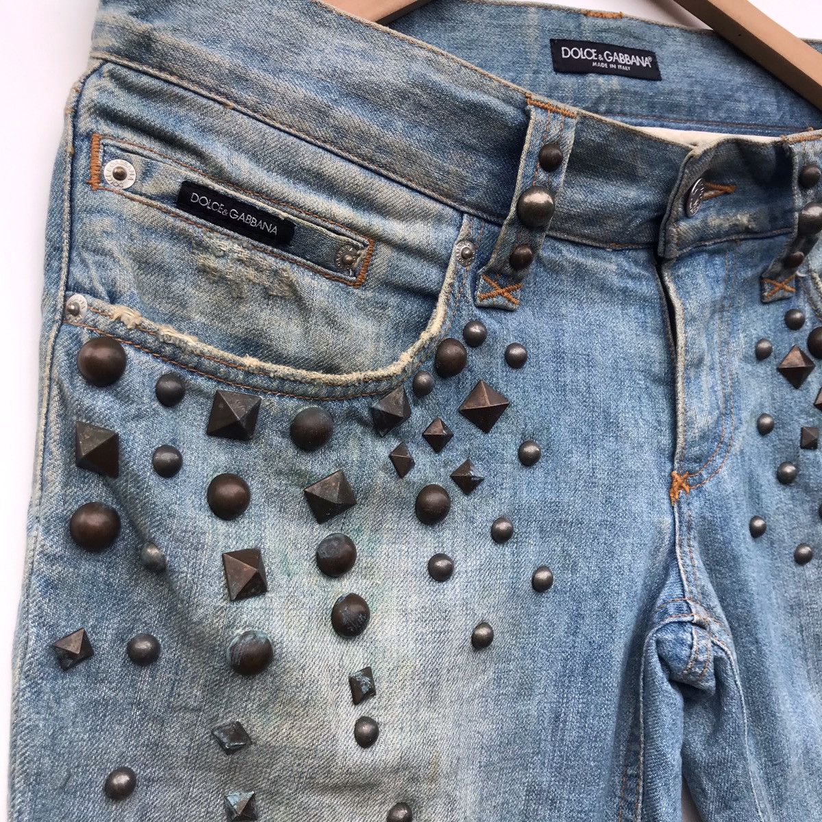 Dolce & Gabbana Dolce & Gabbana Distressed Studded Denim Size US 44 / EU 60 - 6 Thumbnail