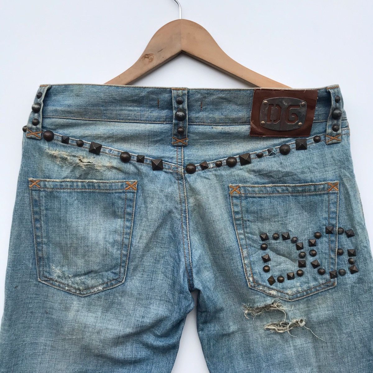 Dolce & Gabbana Dolce & Gabbana Distressed Studded Denim Size US 44 / EU 60 - 10 Thumbnail