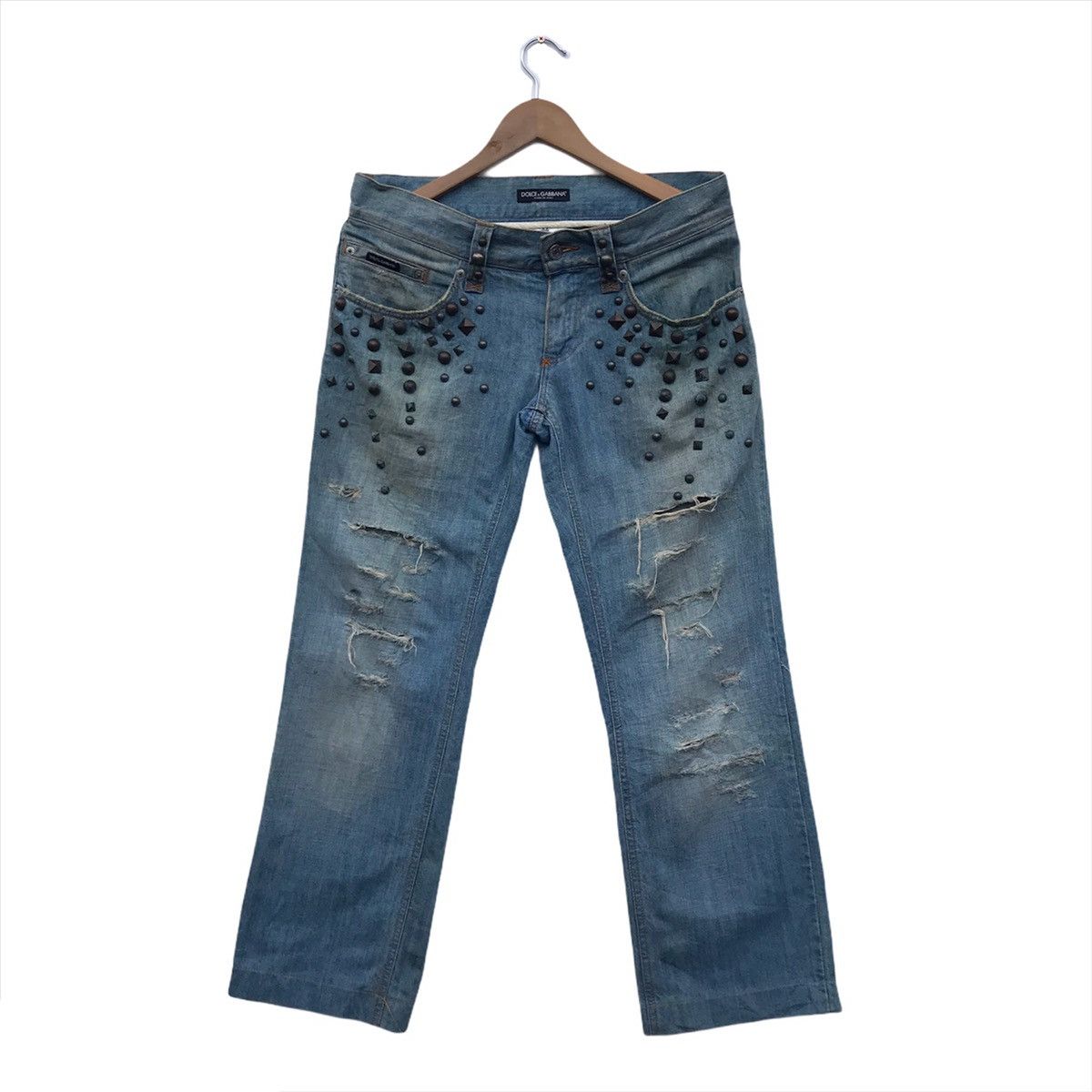 Dolce & Gabbana Dolce & Gabbana Distressed Studded Denim Size US 44 / EU 60 - 1 Thumbnail