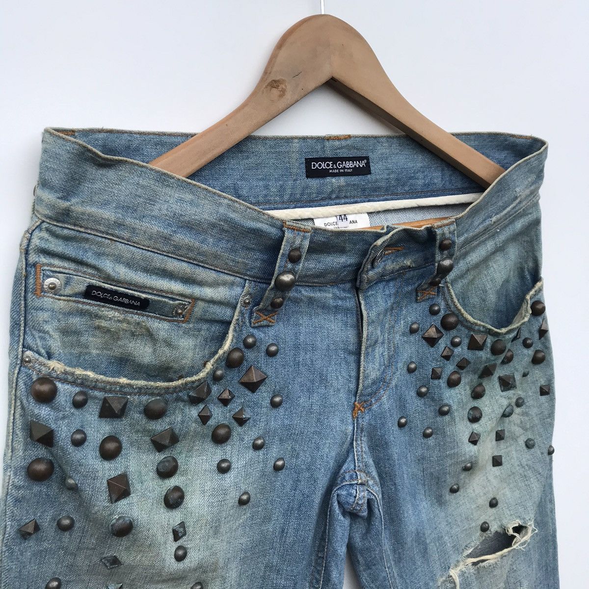 Dolce & Gabbana Dolce & Gabbana Distressed Studded Denim Size US 44 / EU 60 - 4 Thumbnail