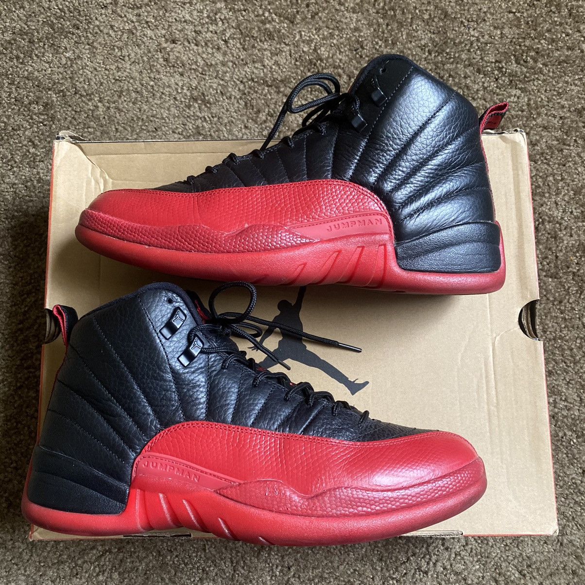 Pre-owned Jordan Nike Jordan 12 Flu Game 2016 Shoes In Black/varsity Red