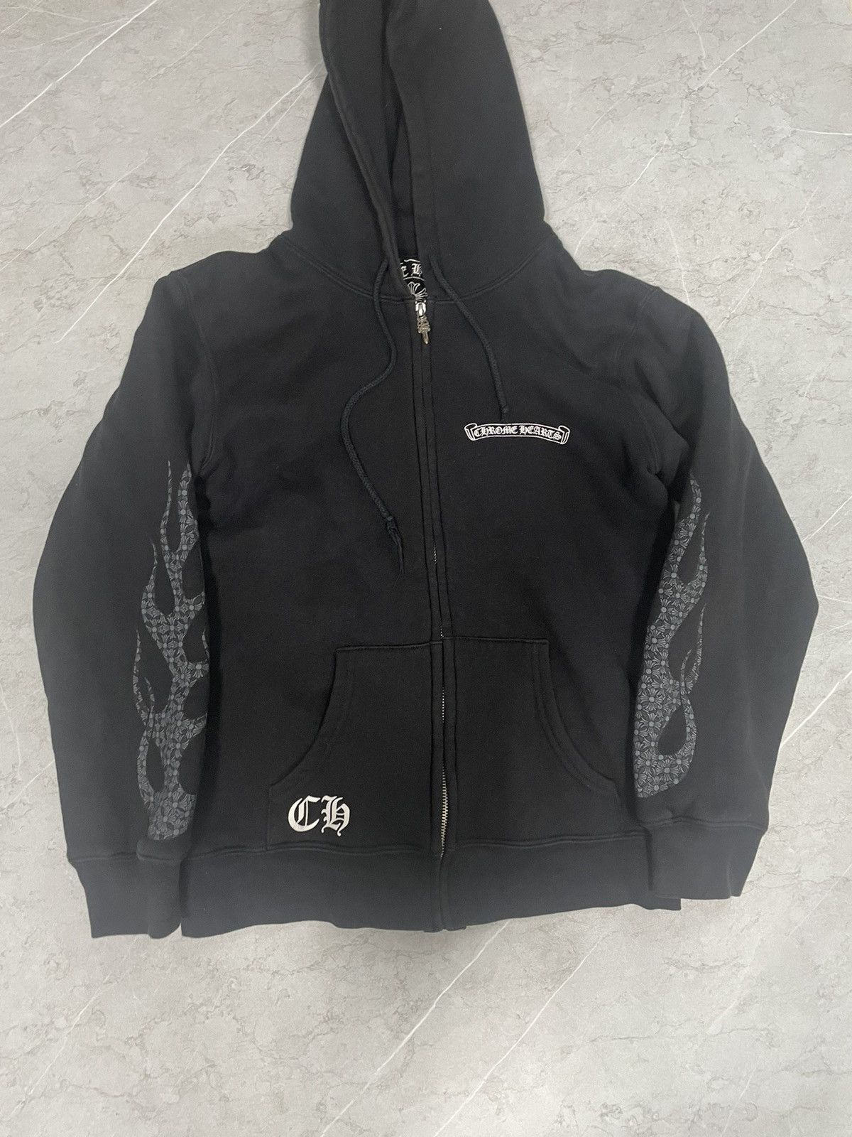 Chrome Hearts Flames zip up hoodie S | Grailed