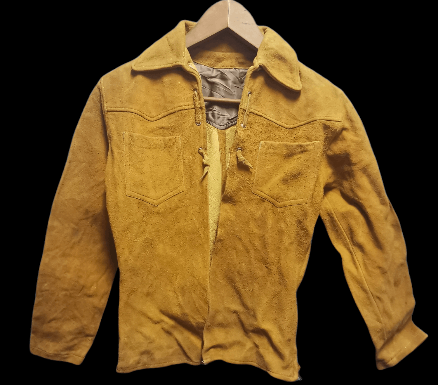 Vintage Leather Jacket With Side Zippered