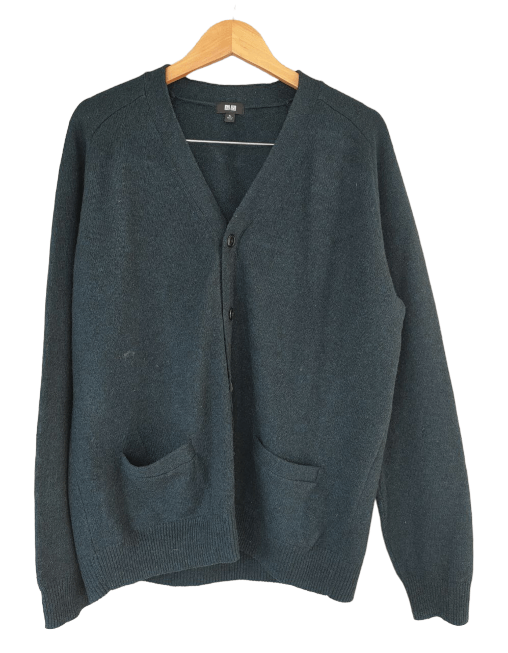 image of Uniqlo Wool Cardigan in Grey, Men's (Size Large)