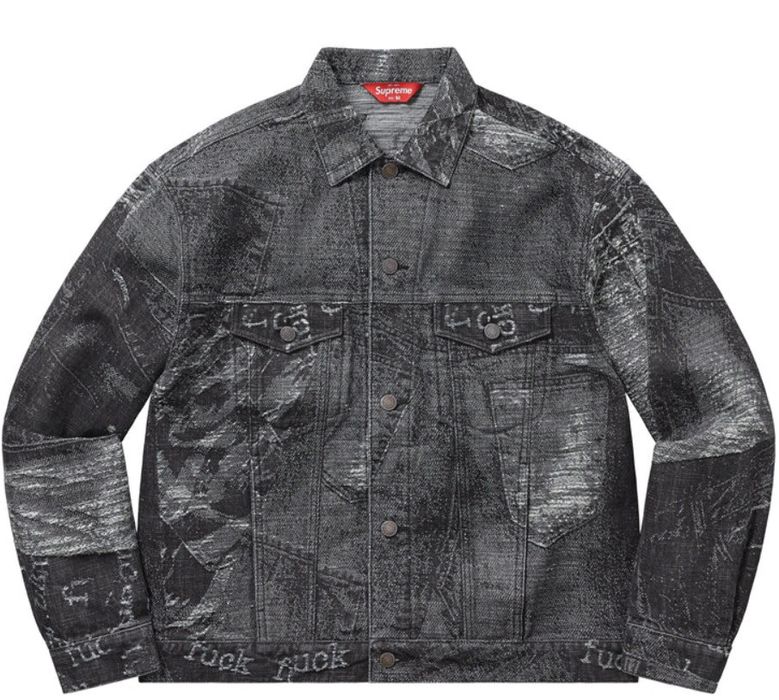 Supreme Supreme Archive Denim Jacquard Trucker Jacket Black XL