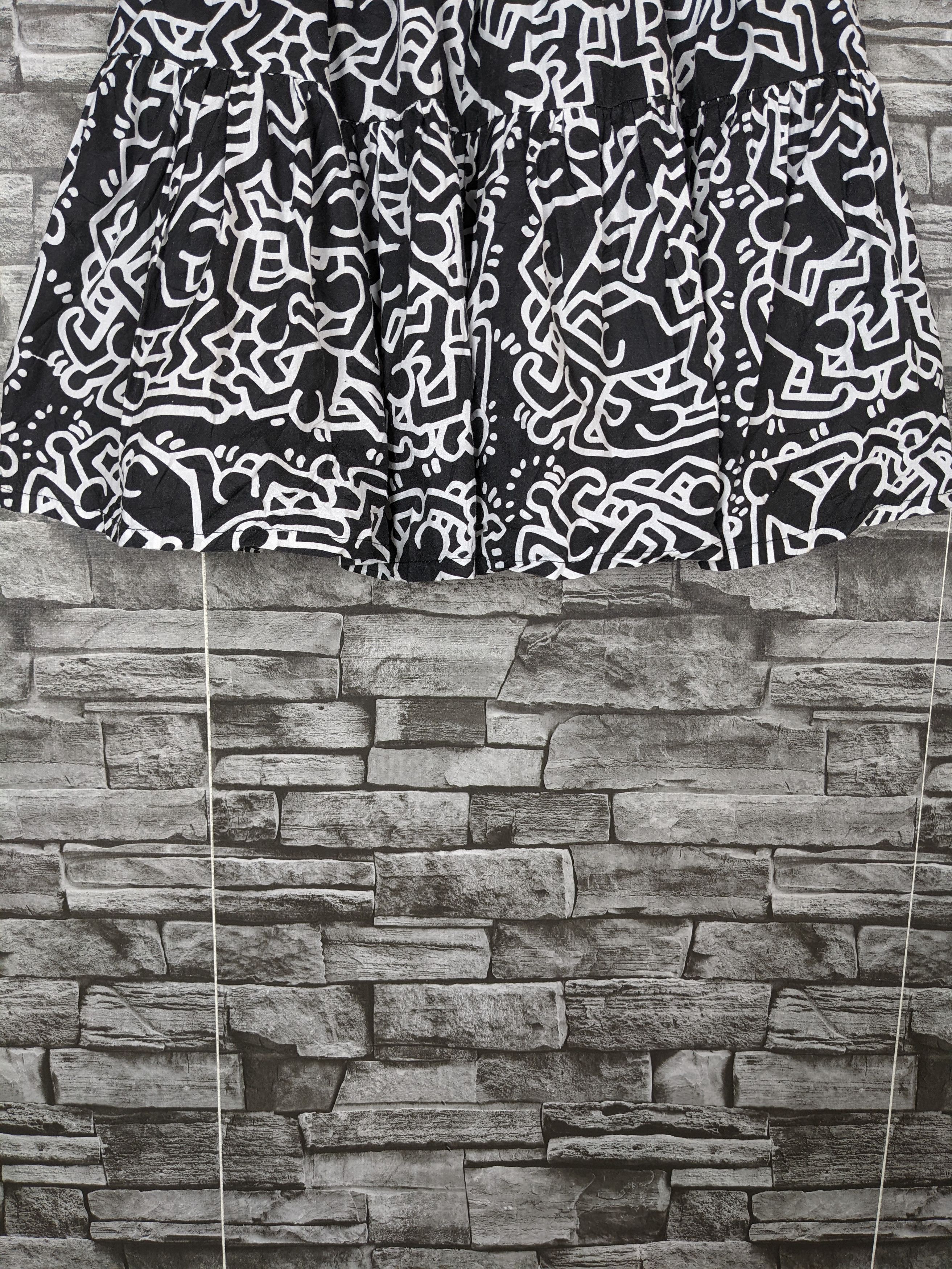 Other Unbrand Keith Haring Style Skirt Short Doodle Flowy Size 22" - 7 Thumbnail