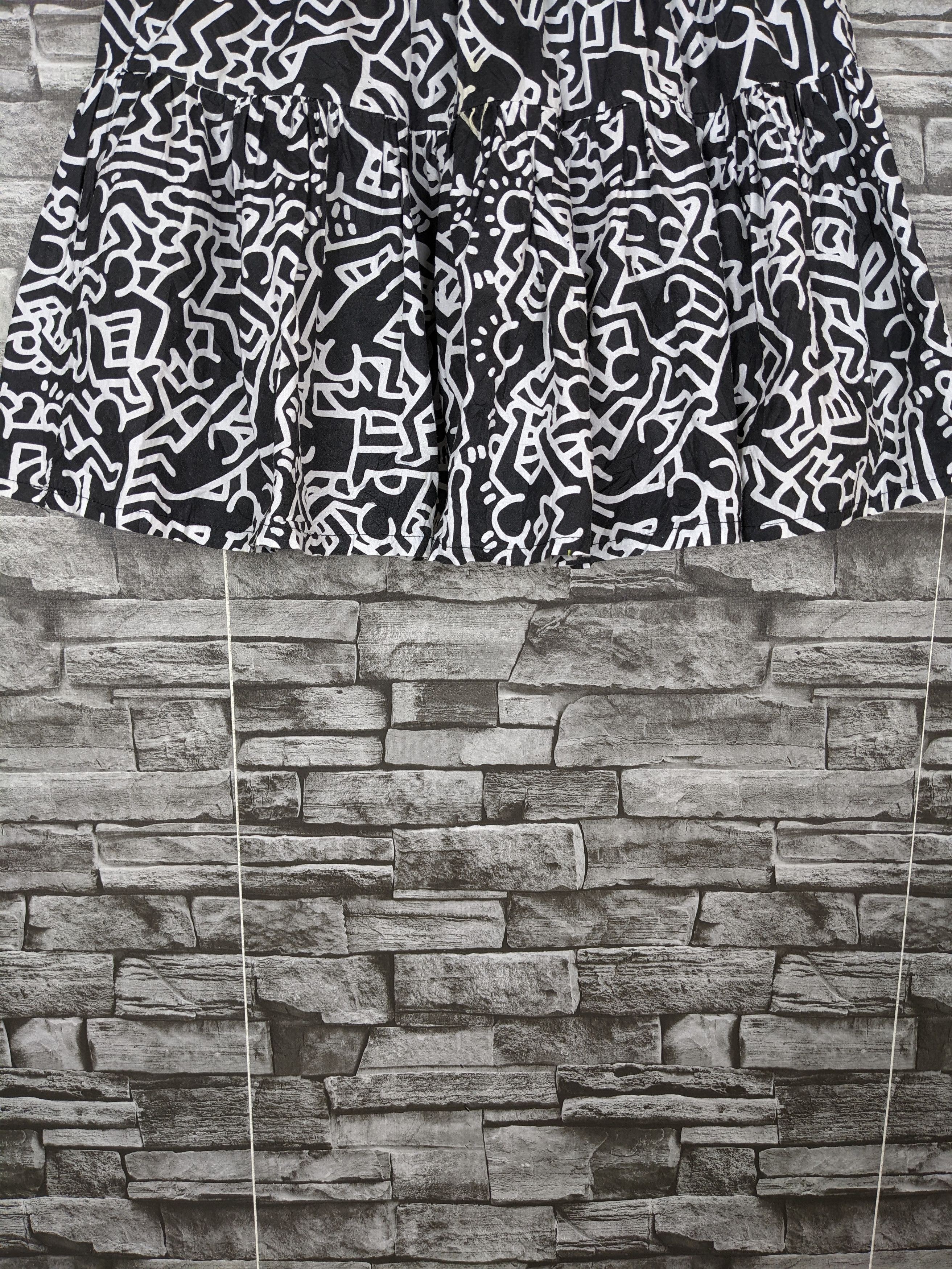 Other Unbrand Keith Haring Style Skirt Short Doodle Flowy Size 22" - 4 Thumbnail