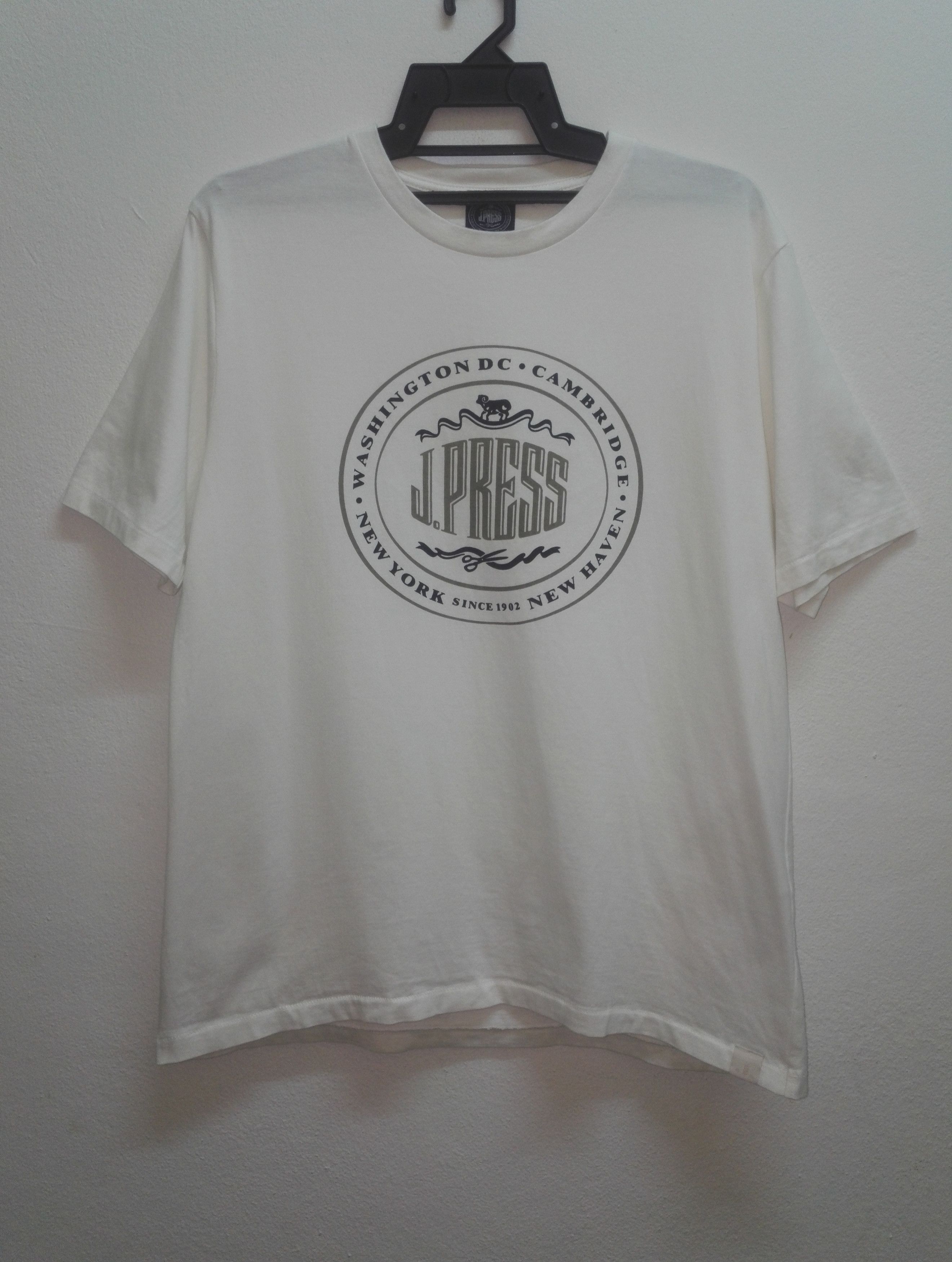 image of J Press x Vintage J.press Japan Big Logo Nice Design (C35) in White, Men's (Size Large)