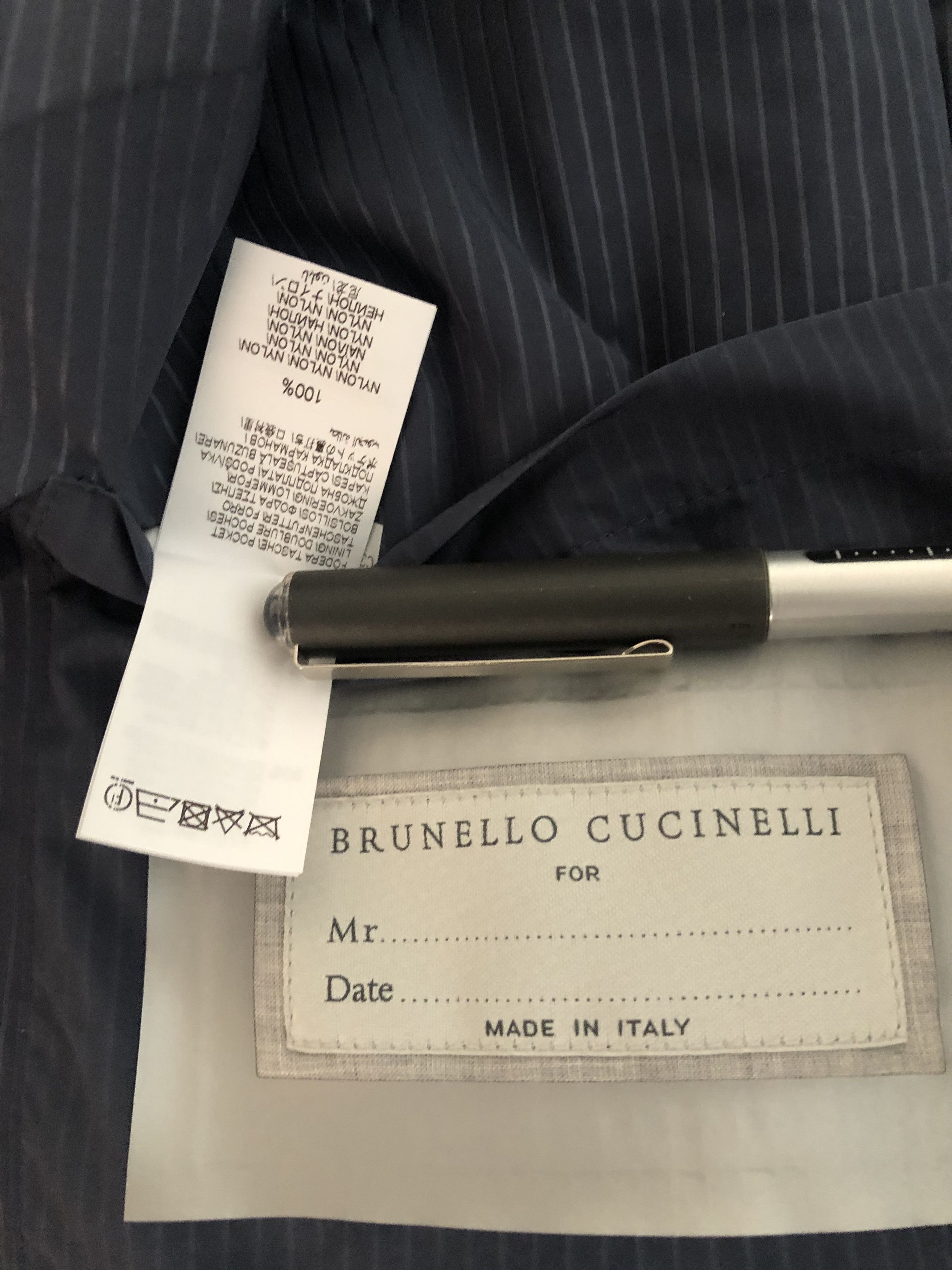 Brunello Cucinelli Pinstripe Windbreaker Nylon Jacket Size US L / EU 52-54 / 3 - 14 Thumbnail