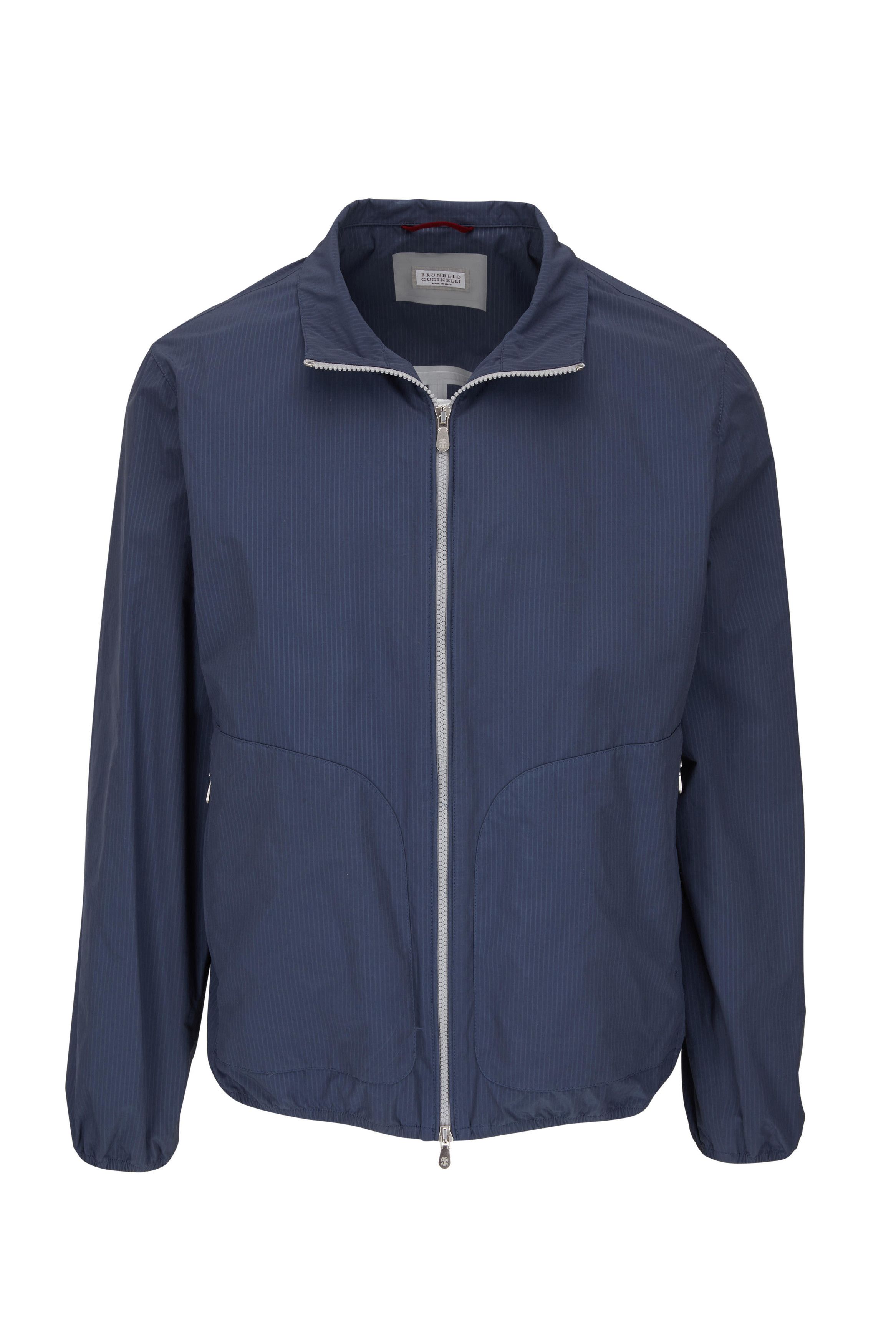 Brunello Cucinelli Pinstripe Windbreaker Nylon Jacket Size US L / EU 52-54 / 3 - 2 Thumbnail