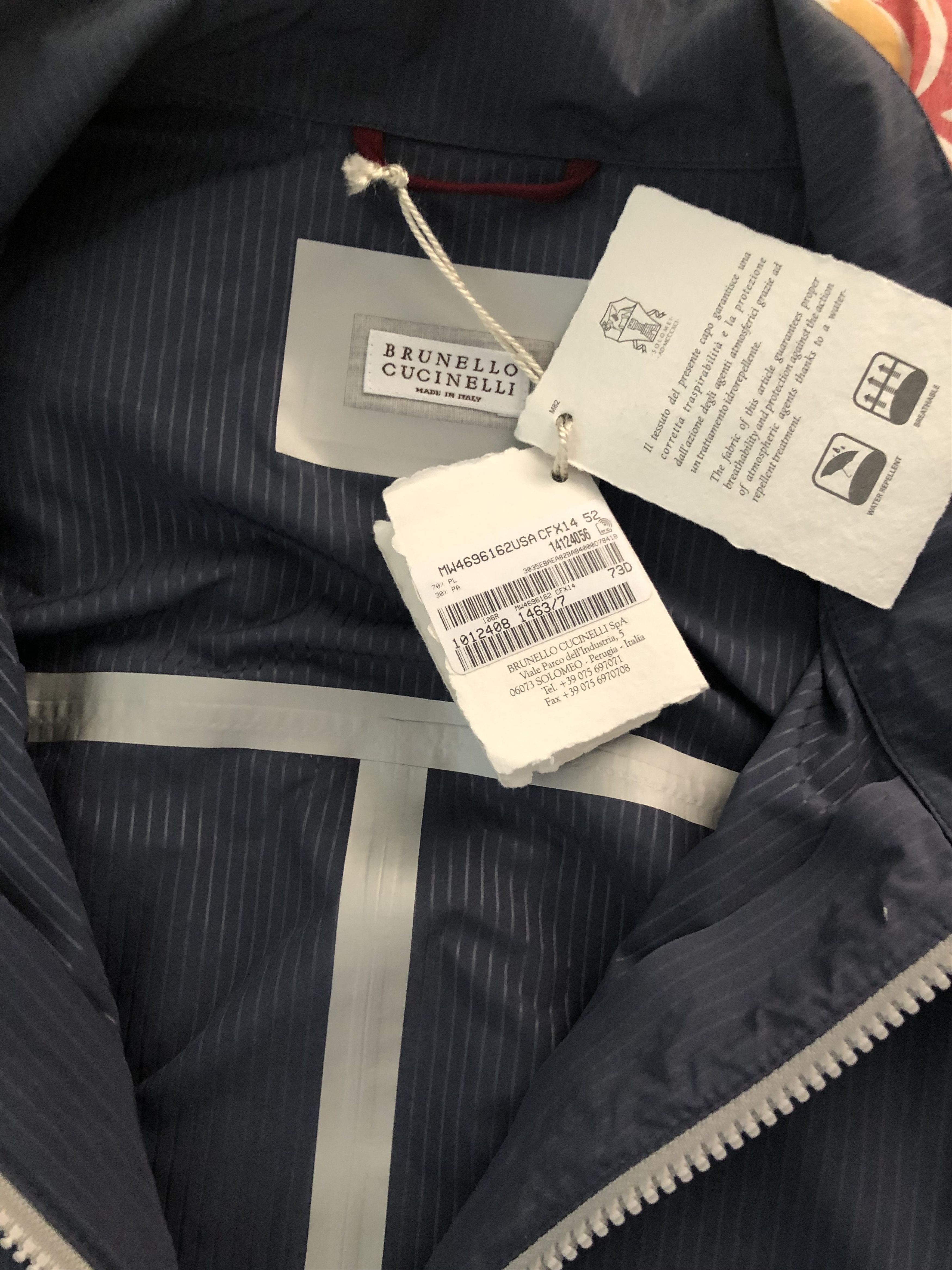 Brunello Cucinelli Pinstripe Windbreaker Nylon Jacket Size US L / EU 52-54 / 3 - 9 Thumbnail