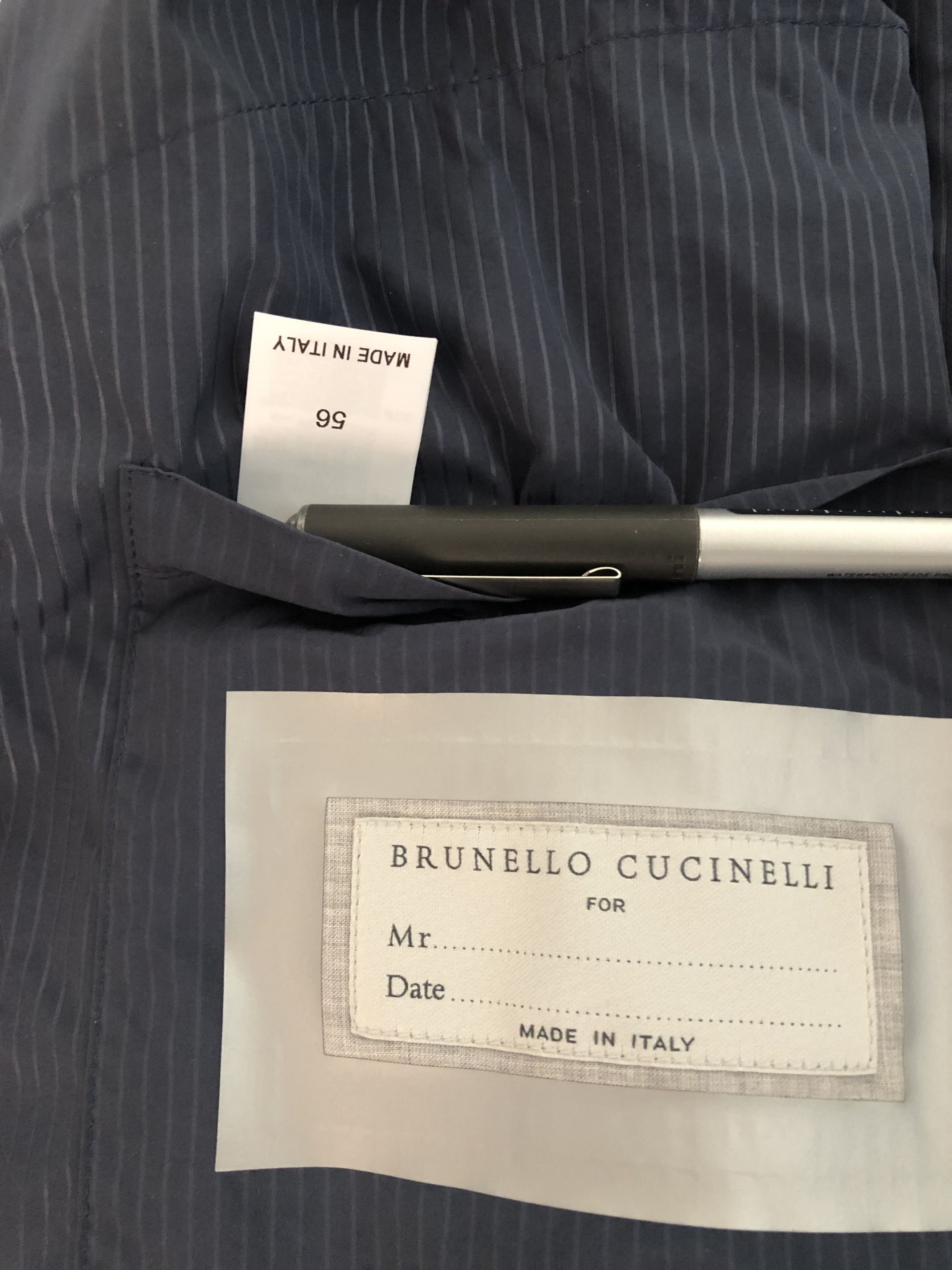 Brunello Cucinelli Pinstripe Windbreaker Nylon Jacket Size US L / EU 52-54 / 3 - 13 Thumbnail