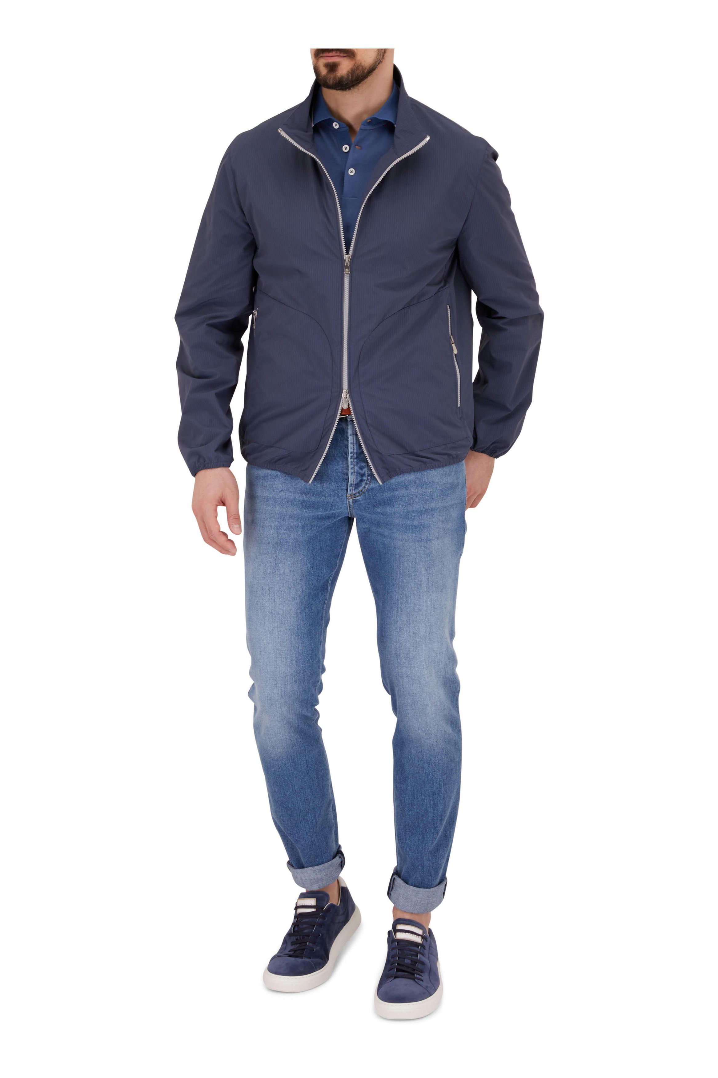 Brunello Cucinelli Pinstripe Windbreaker Nylon Jacket Size US L / EU 52-54 / 3 - 3 Thumbnail