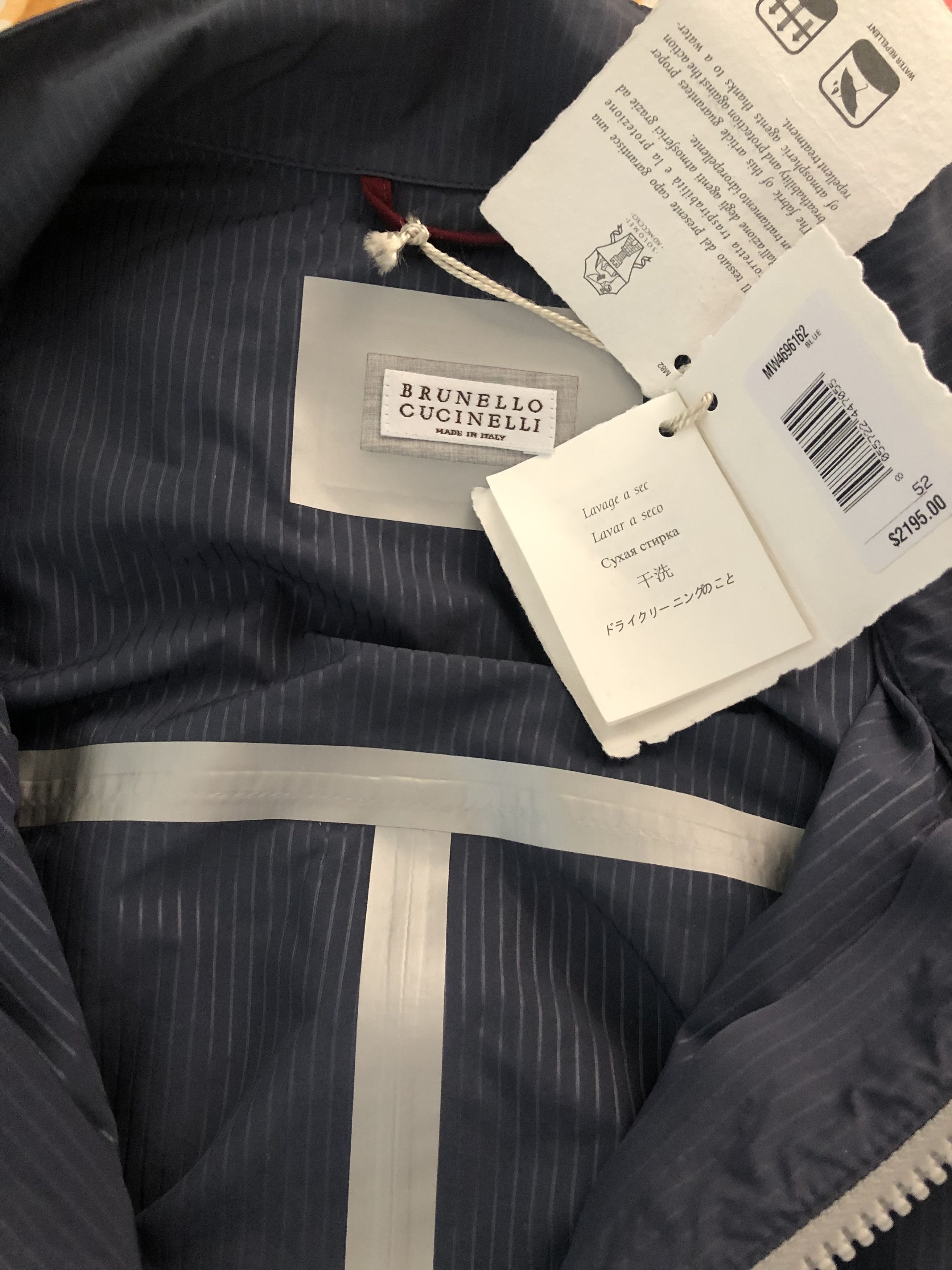 Brunello Cucinelli Pinstripe Windbreaker Nylon Jacket Size US L / EU 52-54 / 3 - 10 Thumbnail