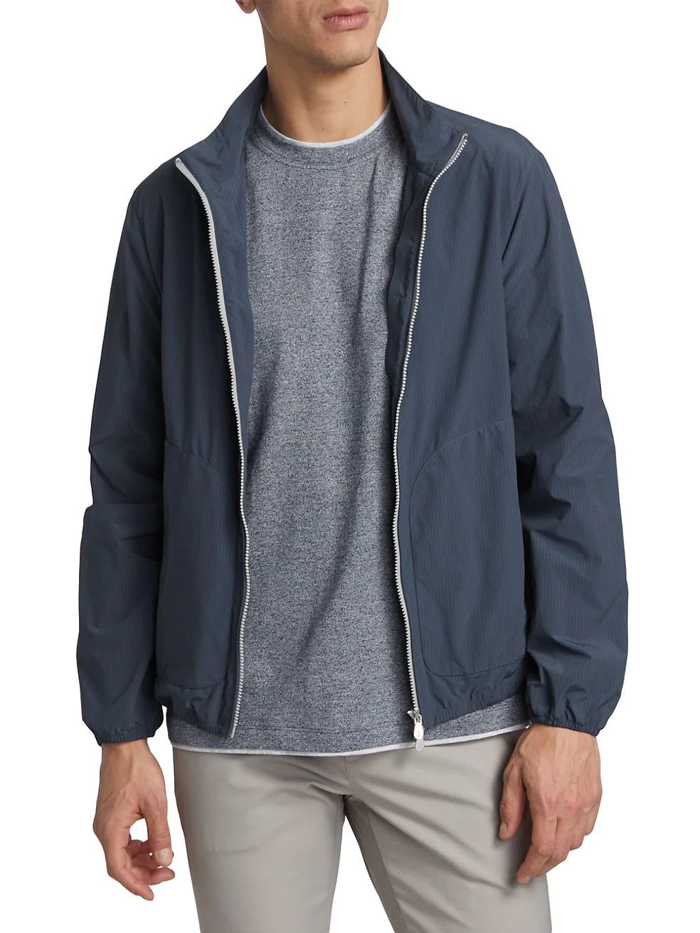 Brunello Cucinelli Pinstripe Windbreaker Nylon Jacket Size US L / EU 52-54 / 3 - 6 Thumbnail