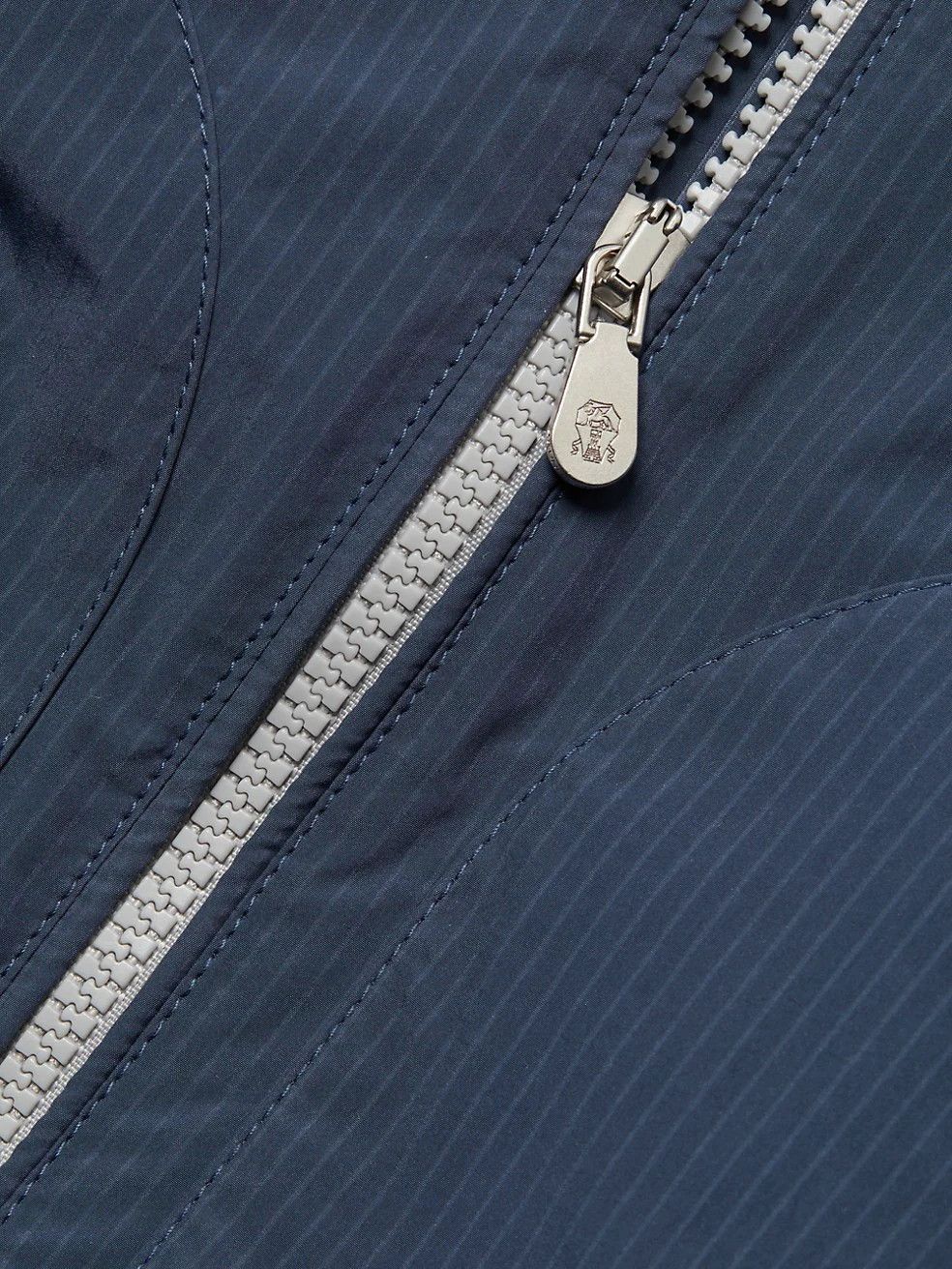 Brunello Cucinelli Pinstripe Windbreaker Nylon Jacket Size US L / EU 52-54 / 3 - 7 Thumbnail