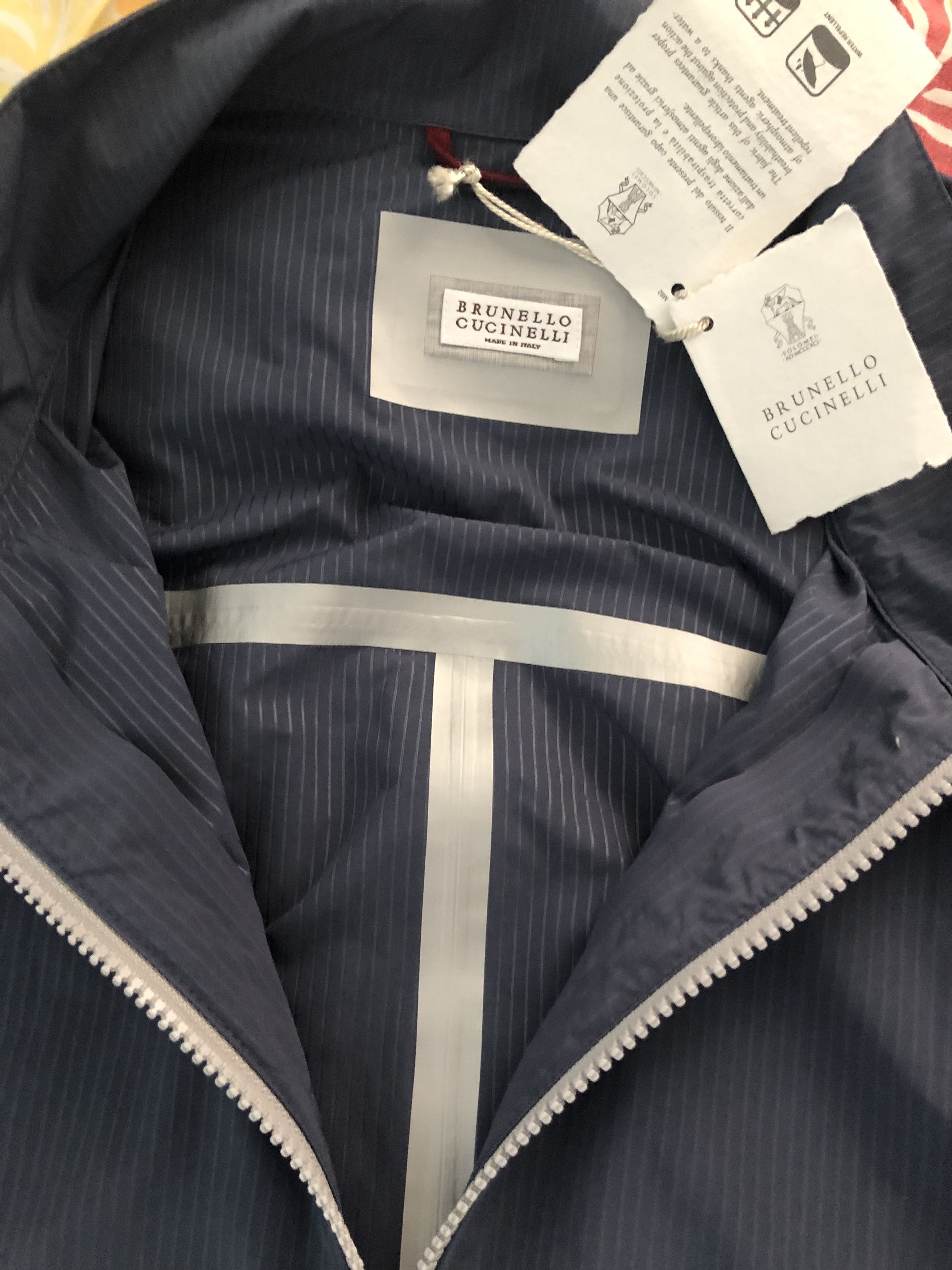 Brunello Cucinelli Pinstripe Windbreaker Nylon Jacket Size US L / EU 52-54 / 3 - 11 Thumbnail