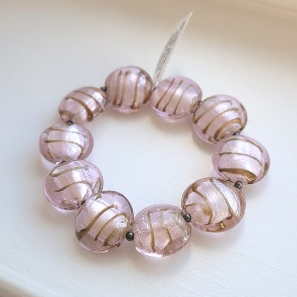 Handmade NWT Sterling Silver Artisan Jumbo Glass-Beaded Bracelet Size ONE SIZE - 2 Thumbnail