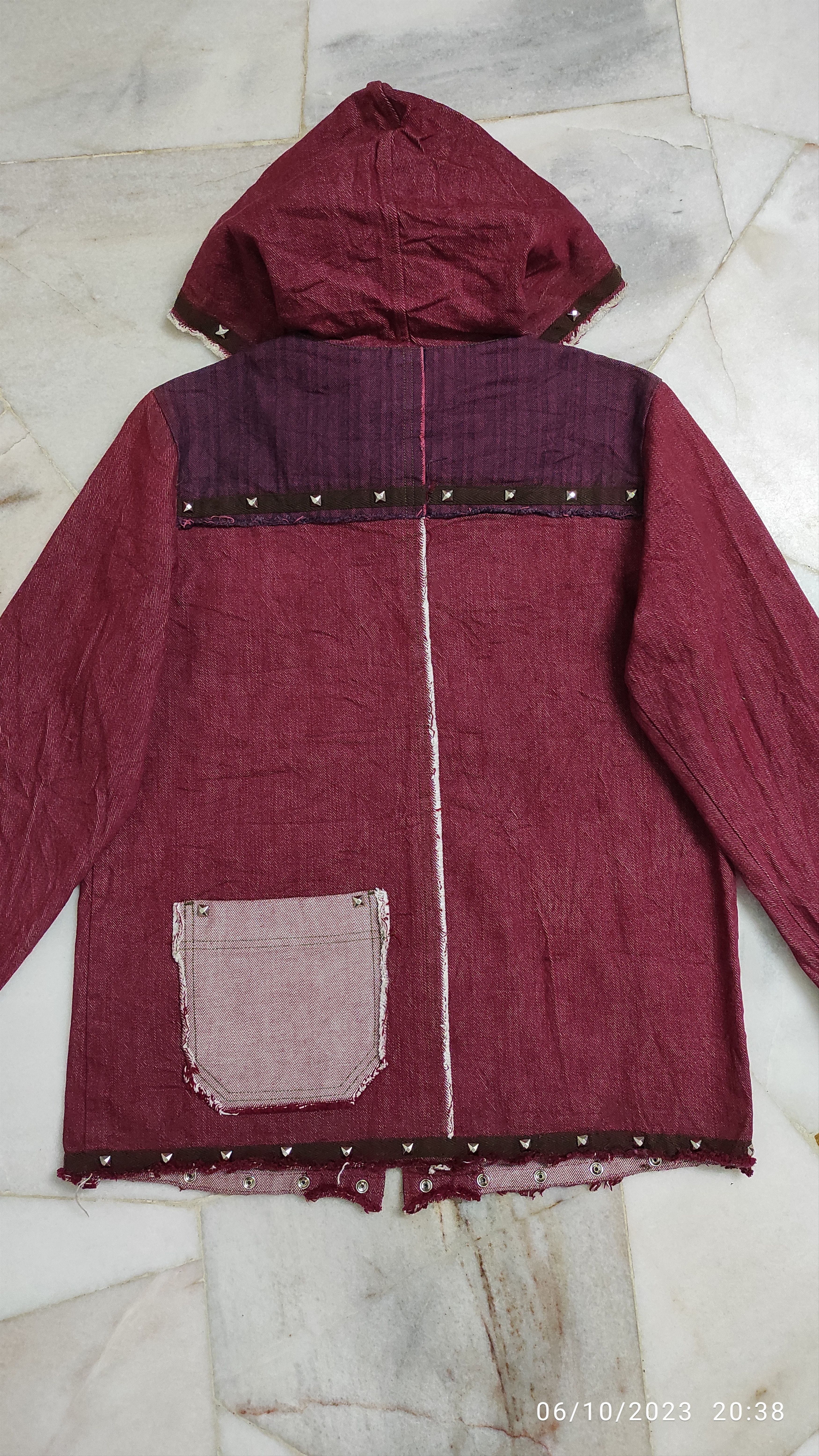 Japanese Brand FW2000 Hagi styles denim jacket with hoodie and studs Size US S / EU 44-46 / 1 - 10 Thumbnail
