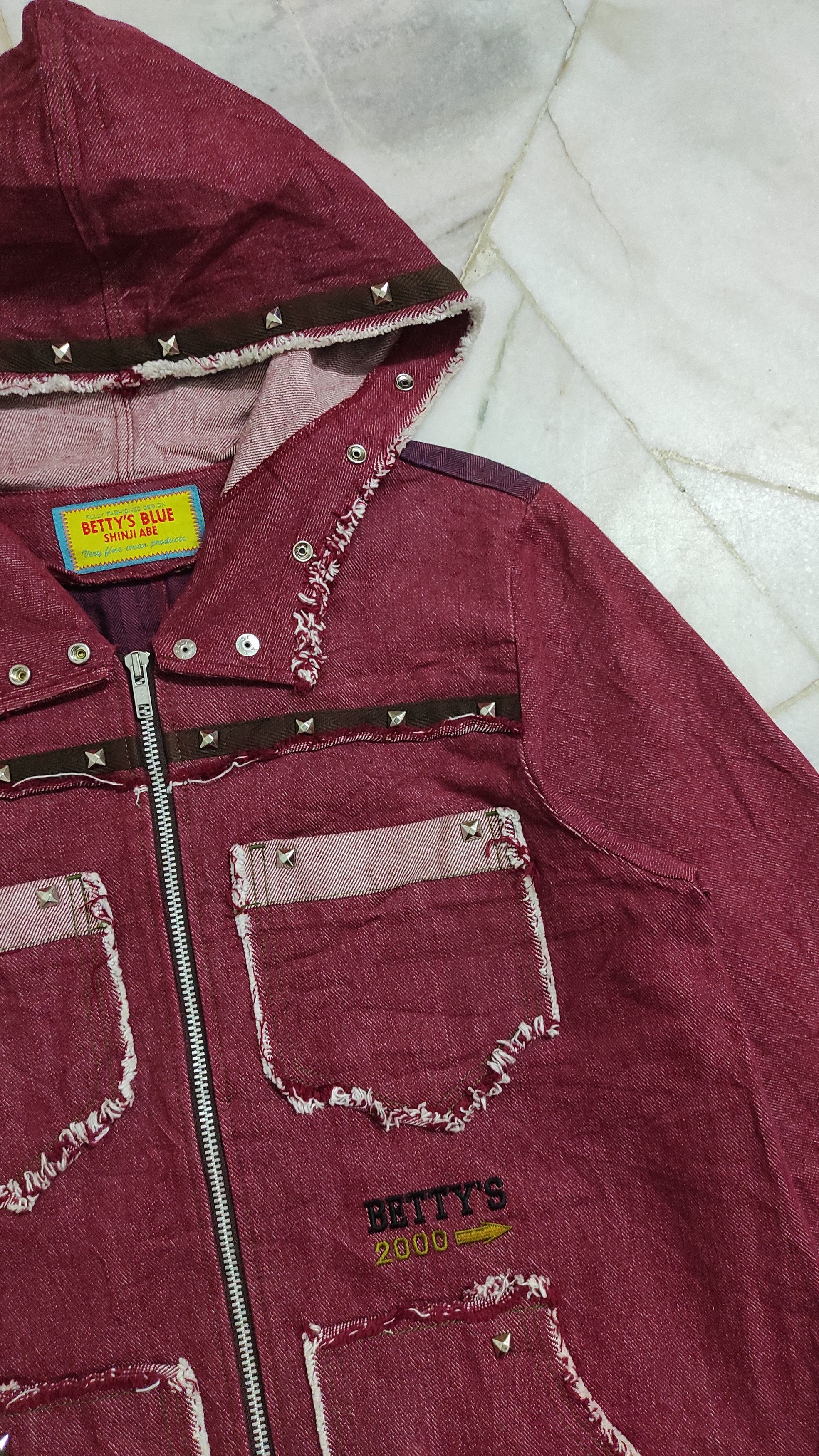 Japanese Brand FW2000 Hagi styles denim jacket with hoodie and studs Size US S / EU 44-46 / 1 - 6 Thumbnail