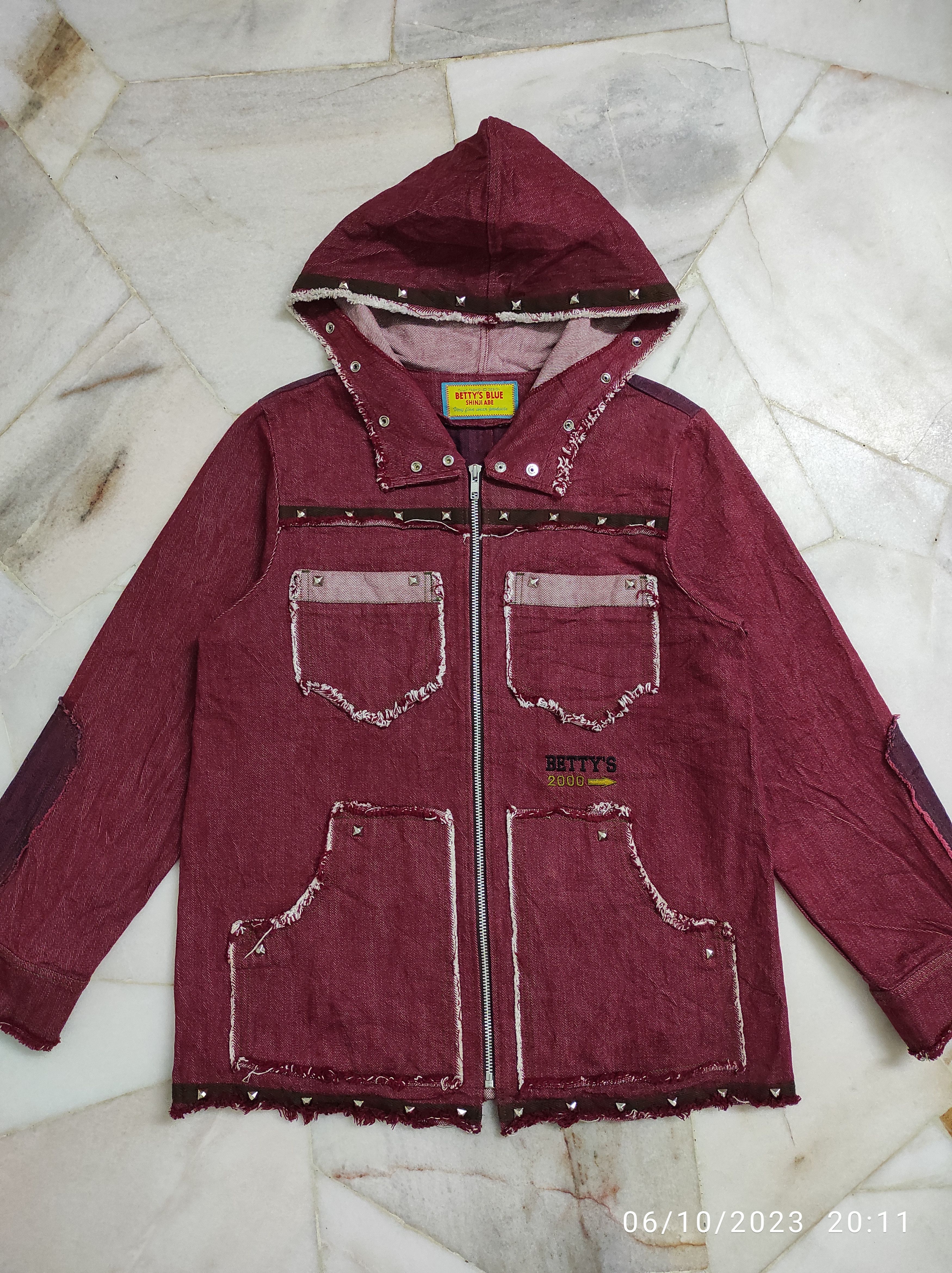 Japanese Brand FW2000 Hagi styles denim jacket with hoodie and studs Size US S / EU 44-46 / 1 - 15 Thumbnail