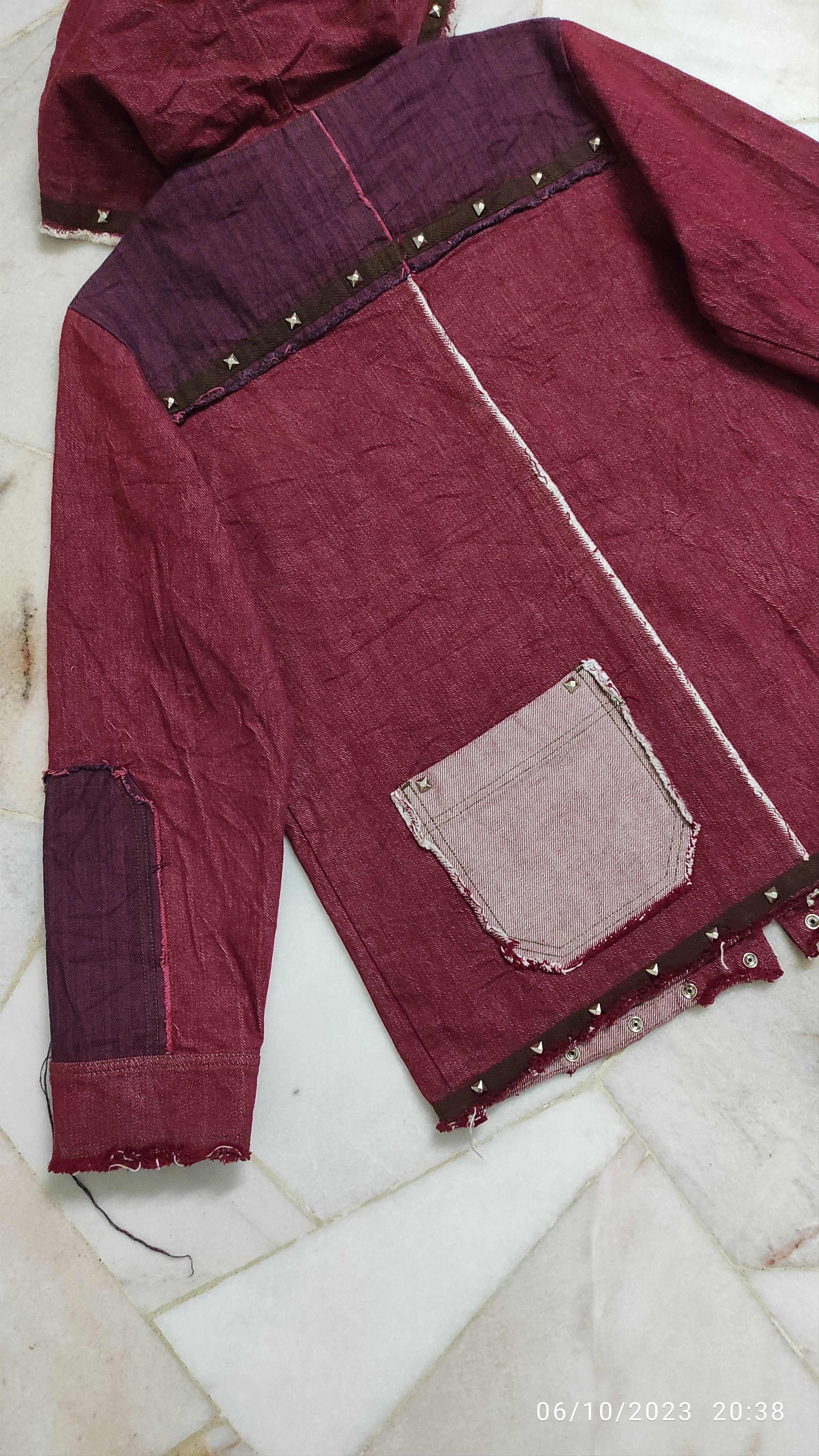 Japanese Brand FW2000 Hagi styles denim jacket with hoodie and studs Size US S / EU 44-46 / 1 - 12 Thumbnail