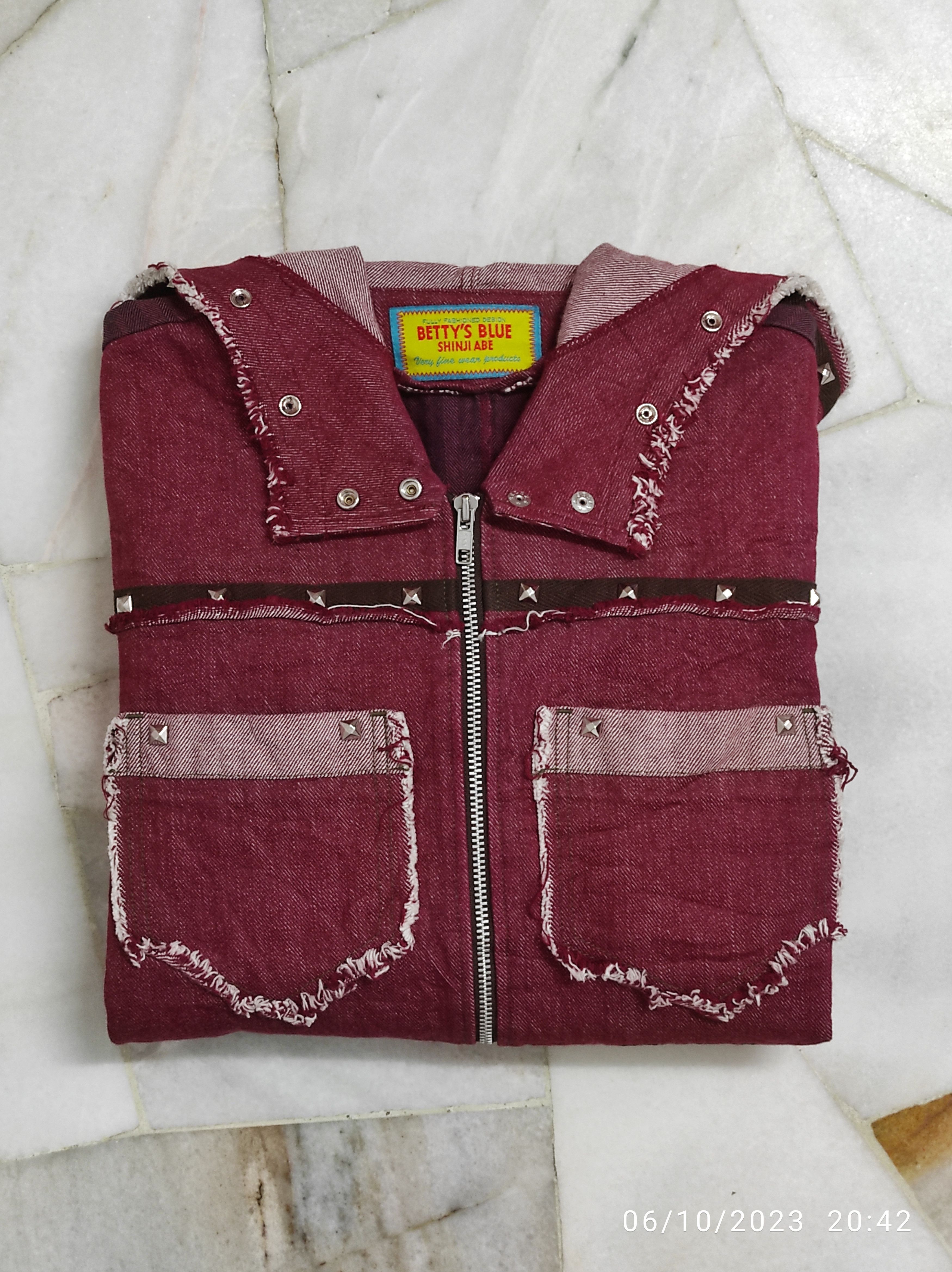 Japanese Brand FW2000 Hagi styles denim jacket with hoodie and studs Size US S / EU 44-46 / 1 - 17 Thumbnail