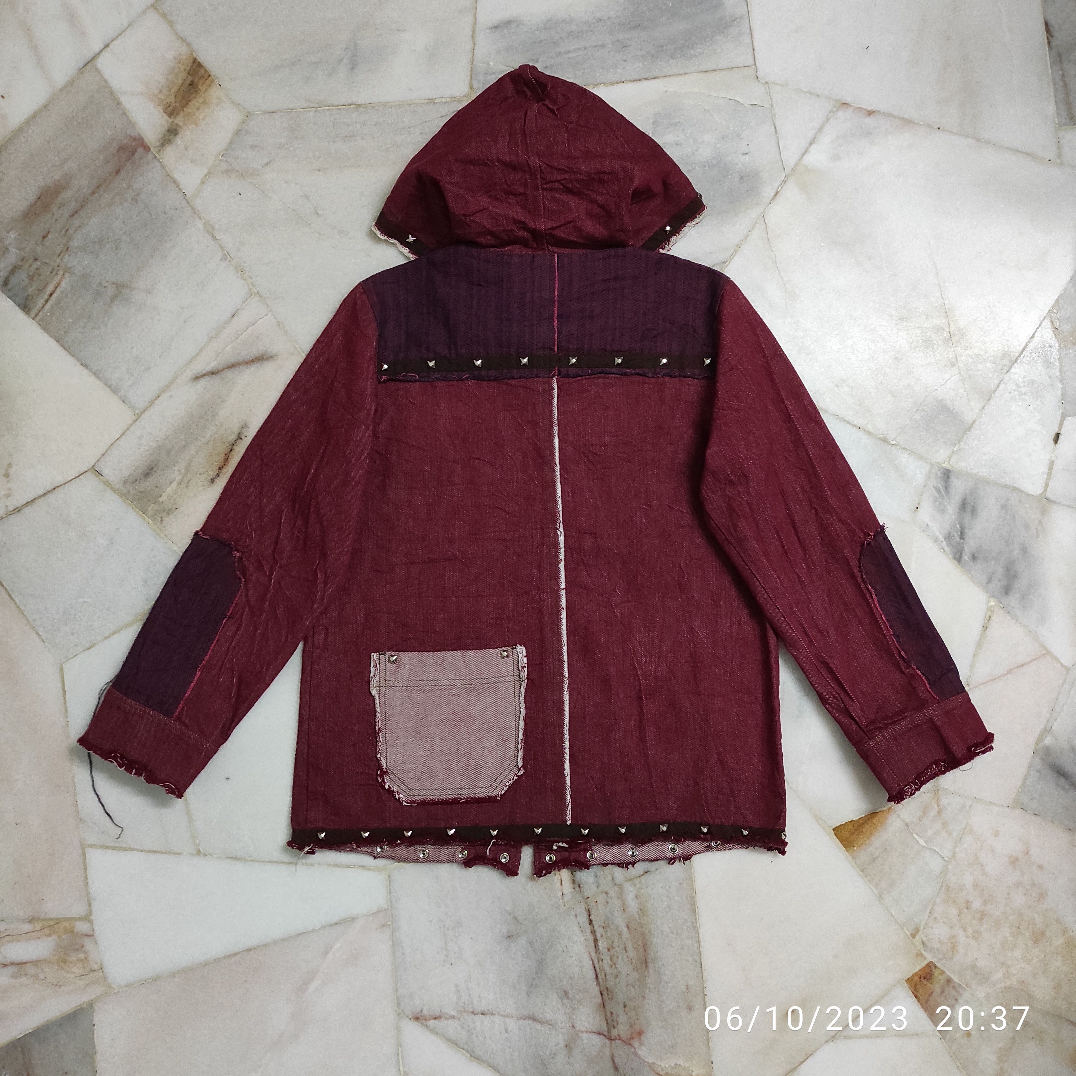 Japanese Brand FW2000 Hagi styles denim jacket with hoodie and studs Size US S / EU 44-46 / 1 - 2 Thumbnail