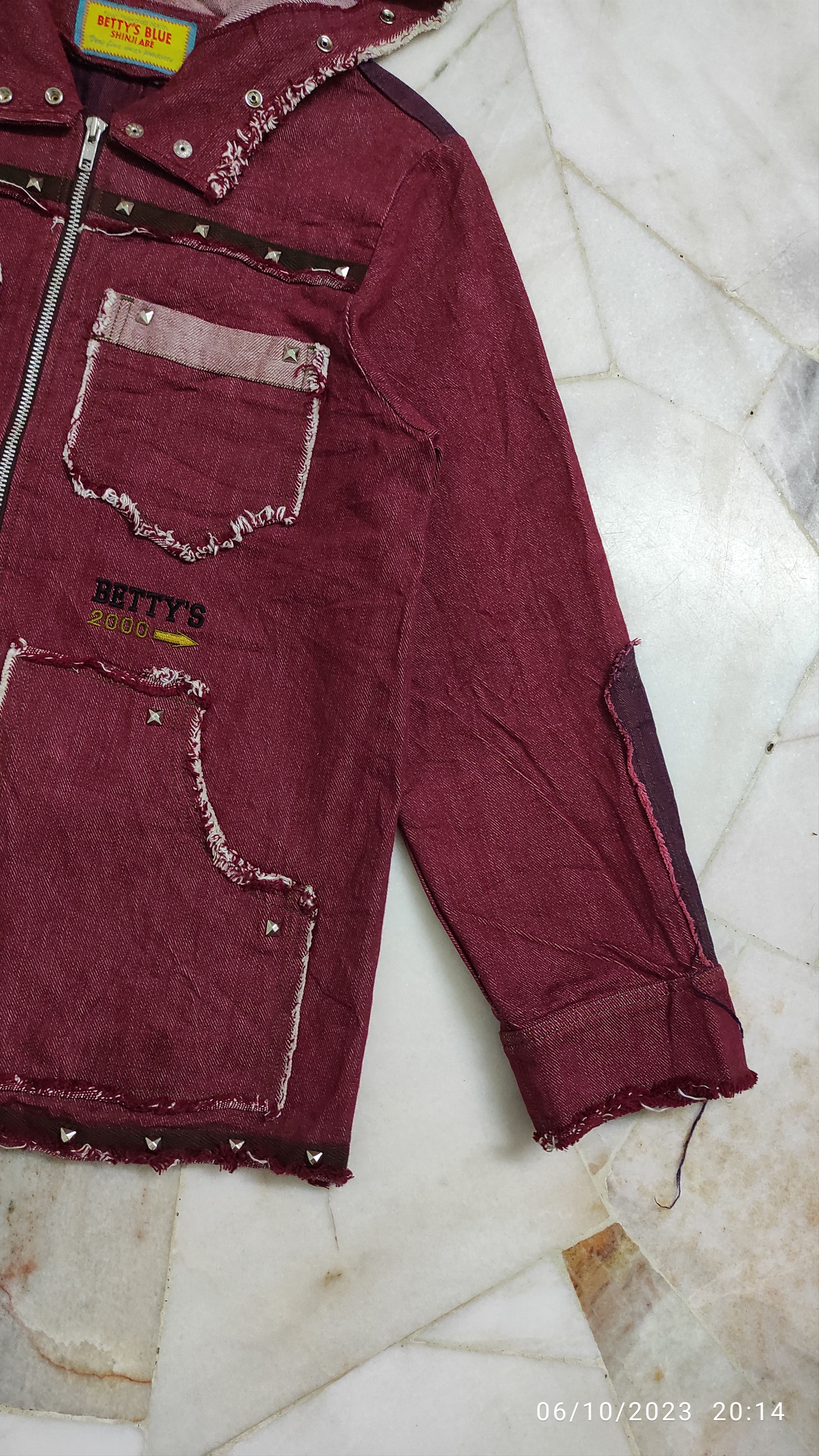 Japanese Brand FW2000 Hagi styles denim jacket with hoodie and studs Size US S / EU 44-46 / 1 - 8 Thumbnail