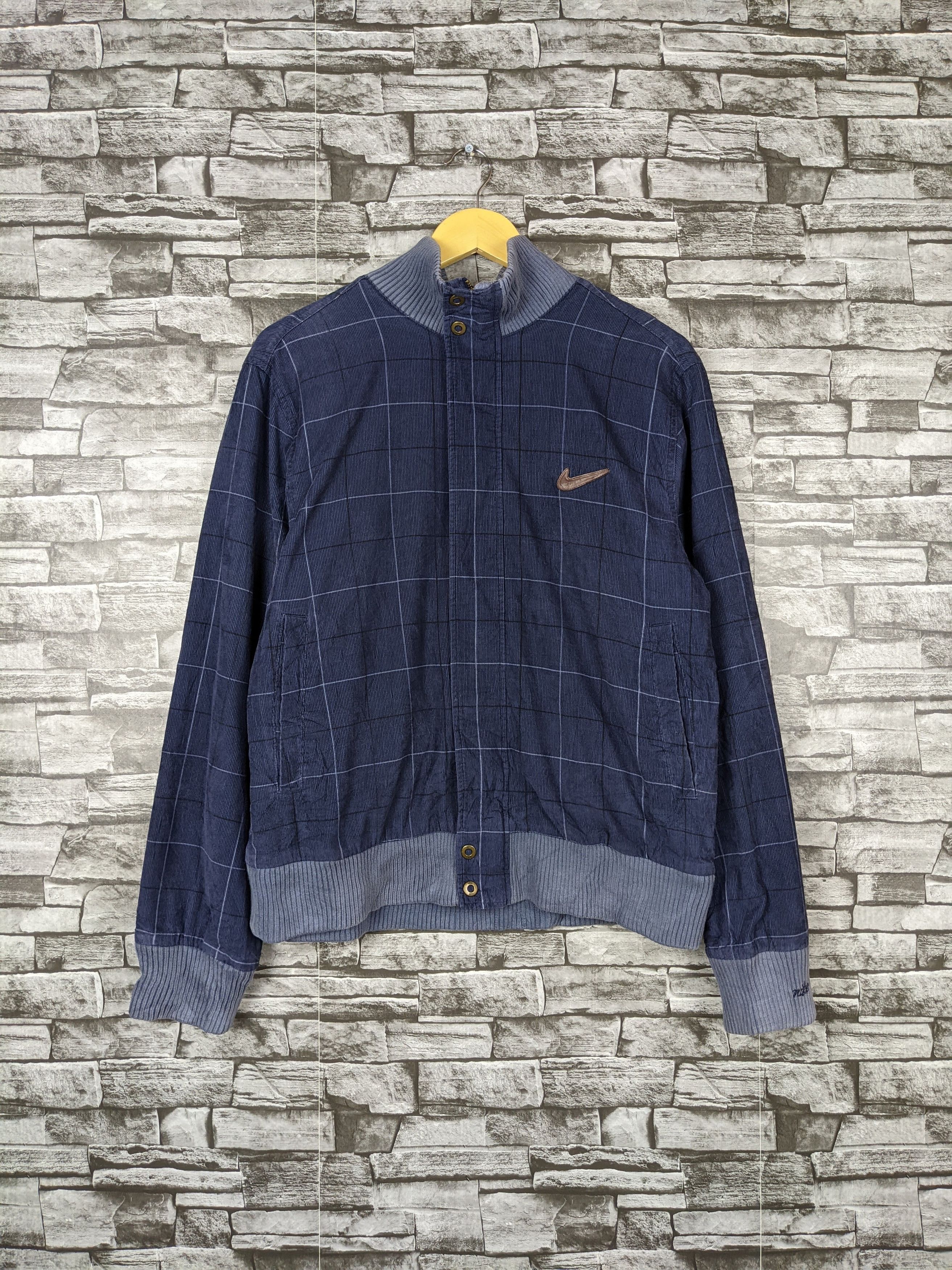 Nike Vintage 00s Nike Corduroy Light Jacket Checkered Pattern Size US M / EU 48-50 / 2 - 2 Thumbnail