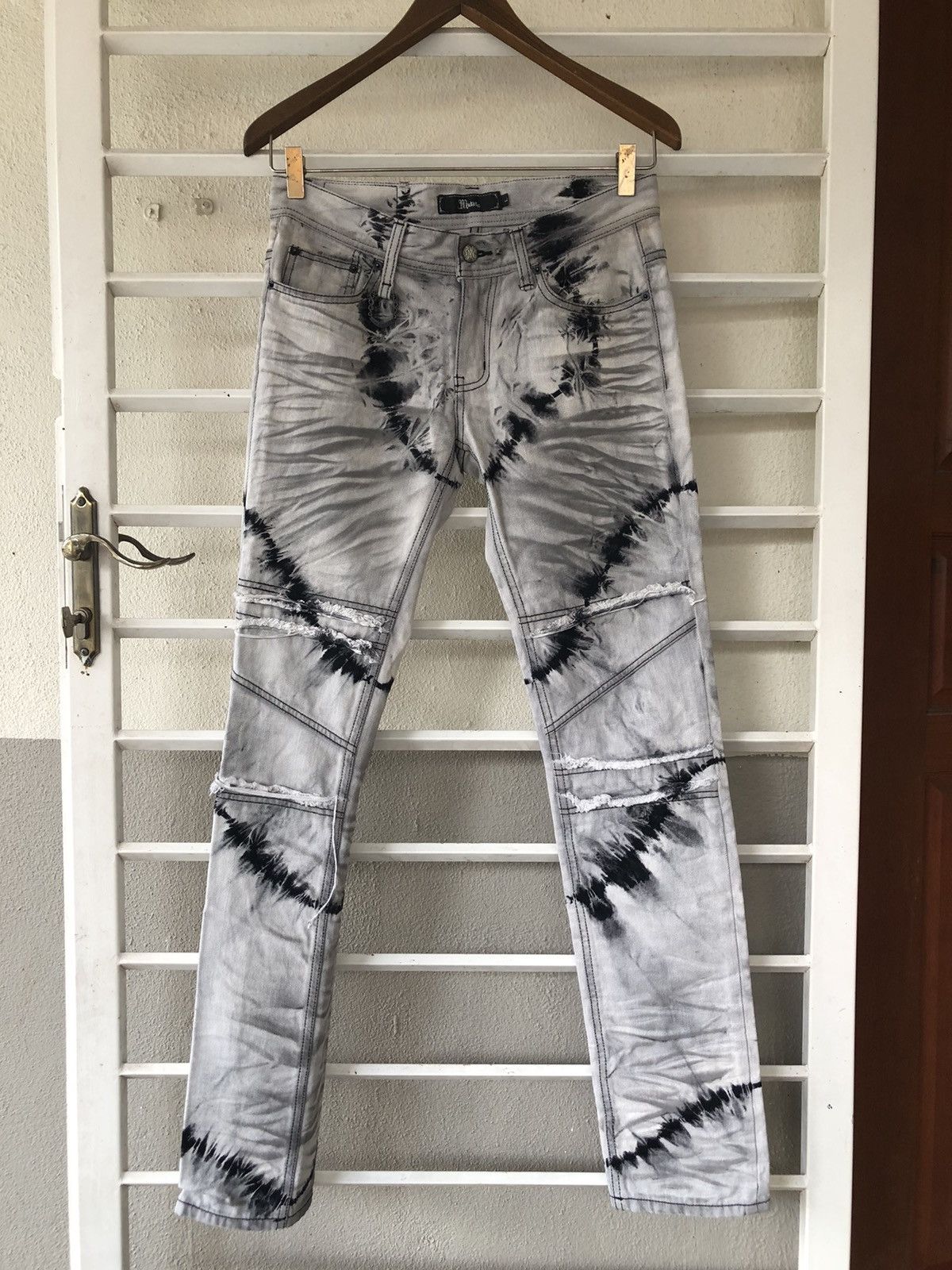 Japanese Brand Midas tie dye skinny punk denim Size US 31 - 1 Thumbnail