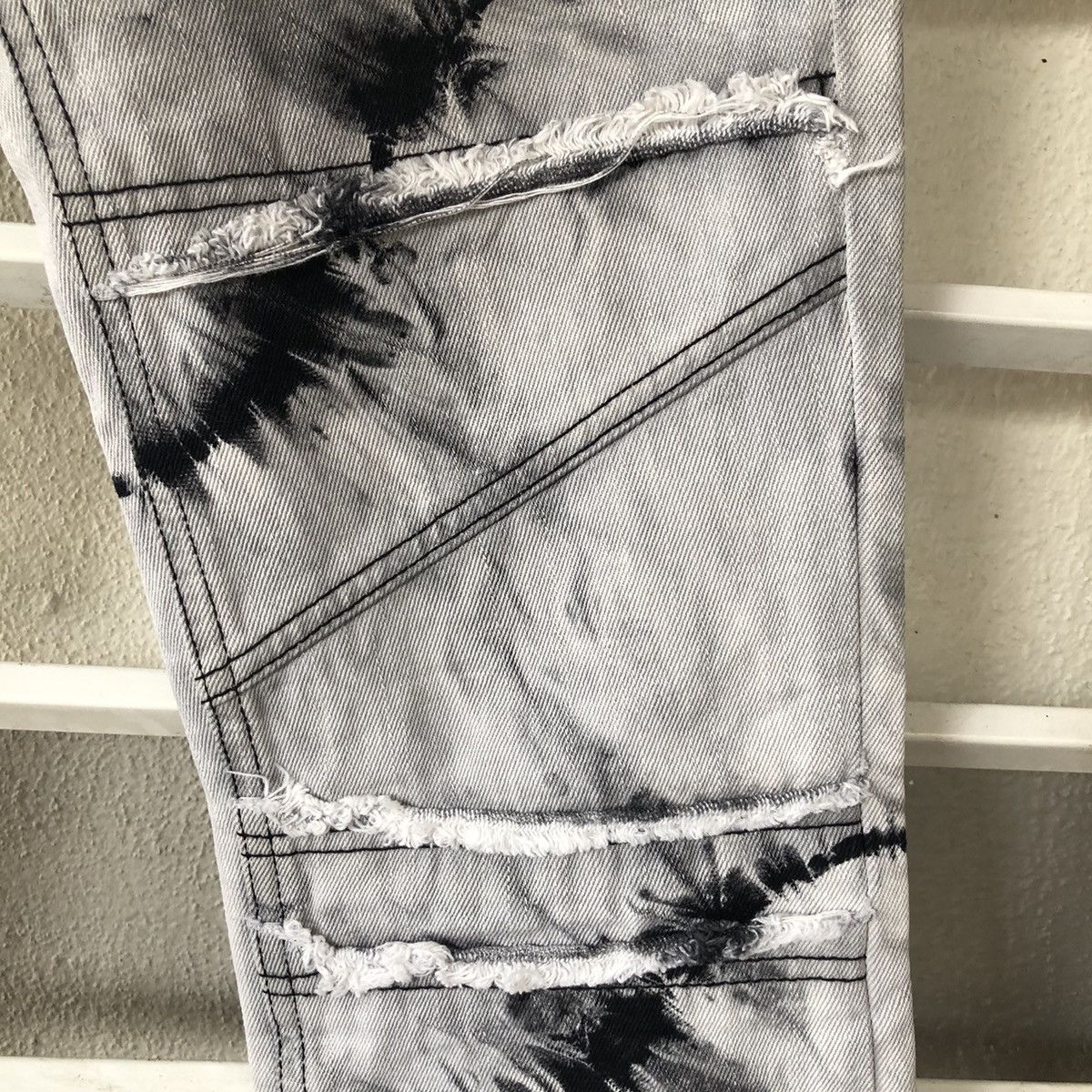 Japanese Brand Midas tie dye skinny punk denim Size US 31 - 4 Thumbnail
