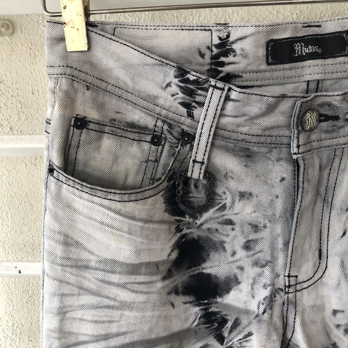 Japanese Brand Midas tie dye skinny punk denim Size US 31 - 6 Thumbnail