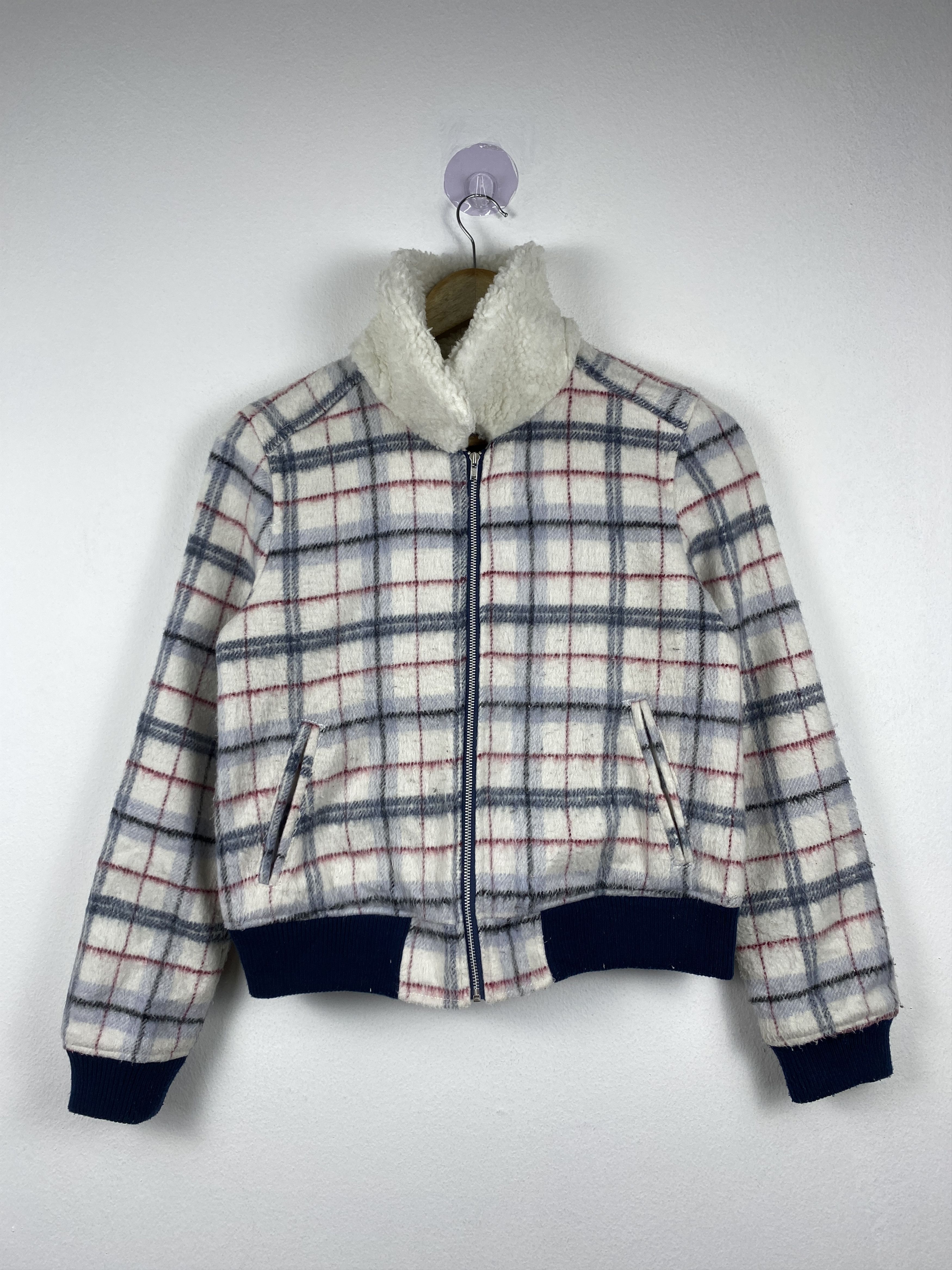 Index Vintage Index Checkered Wool Zip Up Jacket J1222 Size M / US 6-8 / IT 42-44 - 1 Thumbnail
