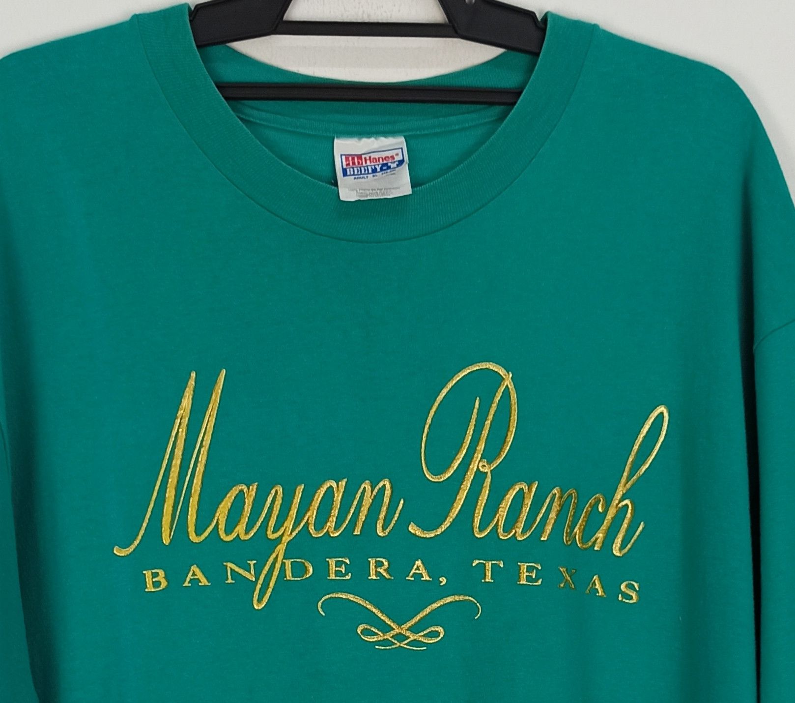 Hanes !!STEALS!! Vintage Mayan Ranch Bandera TexasTee Spell out Size US XL / EU 56 / 4 - 2 Thumbnail