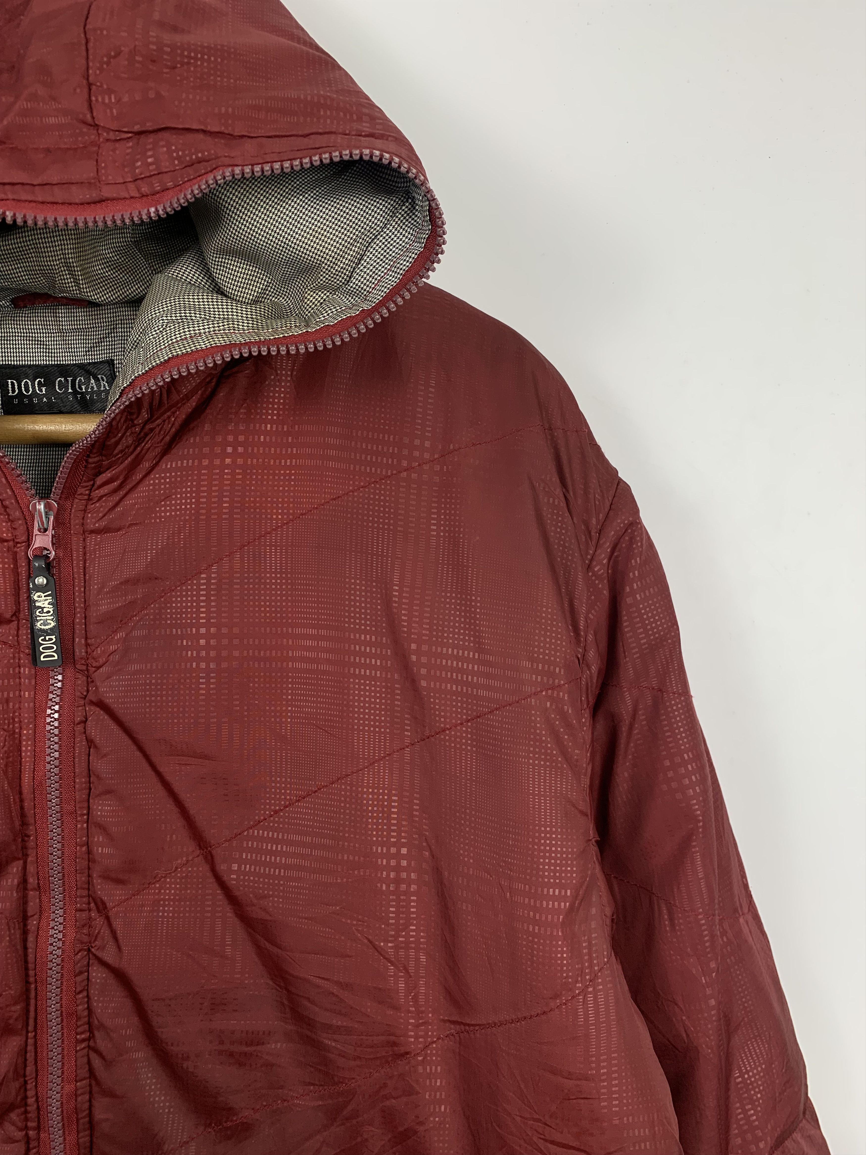 Japanese Brand Vintage DOG CIGAR Quilted Hoodie Jackets J0373 Size US M / EU 48-50 / 2 - 4 Thumbnail