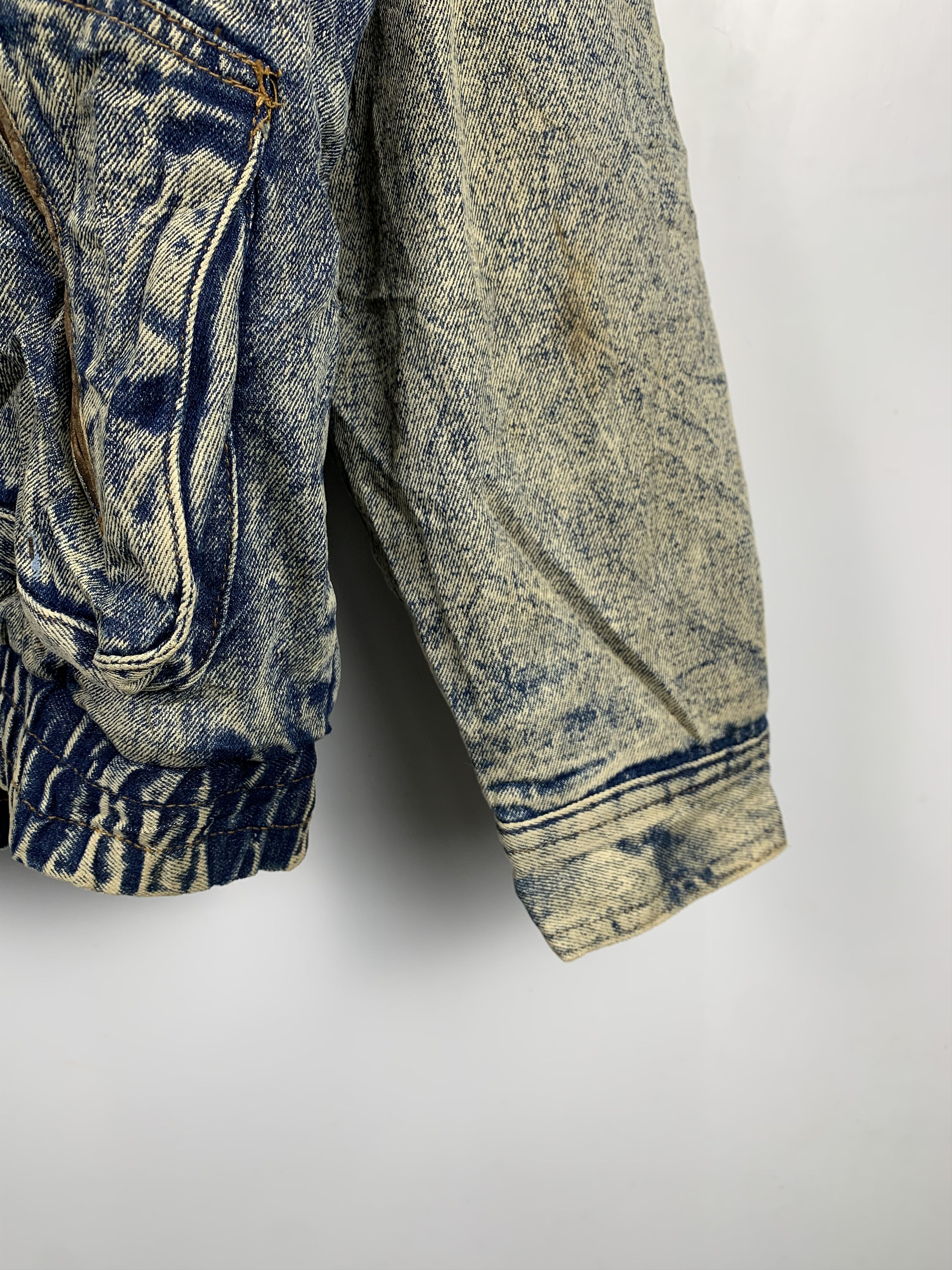 Vintage Vintage 80s MARIE Jeans Leather Collar Jacket J0436 Size US XL / EU 56 / 4 - 3 Thumbnail