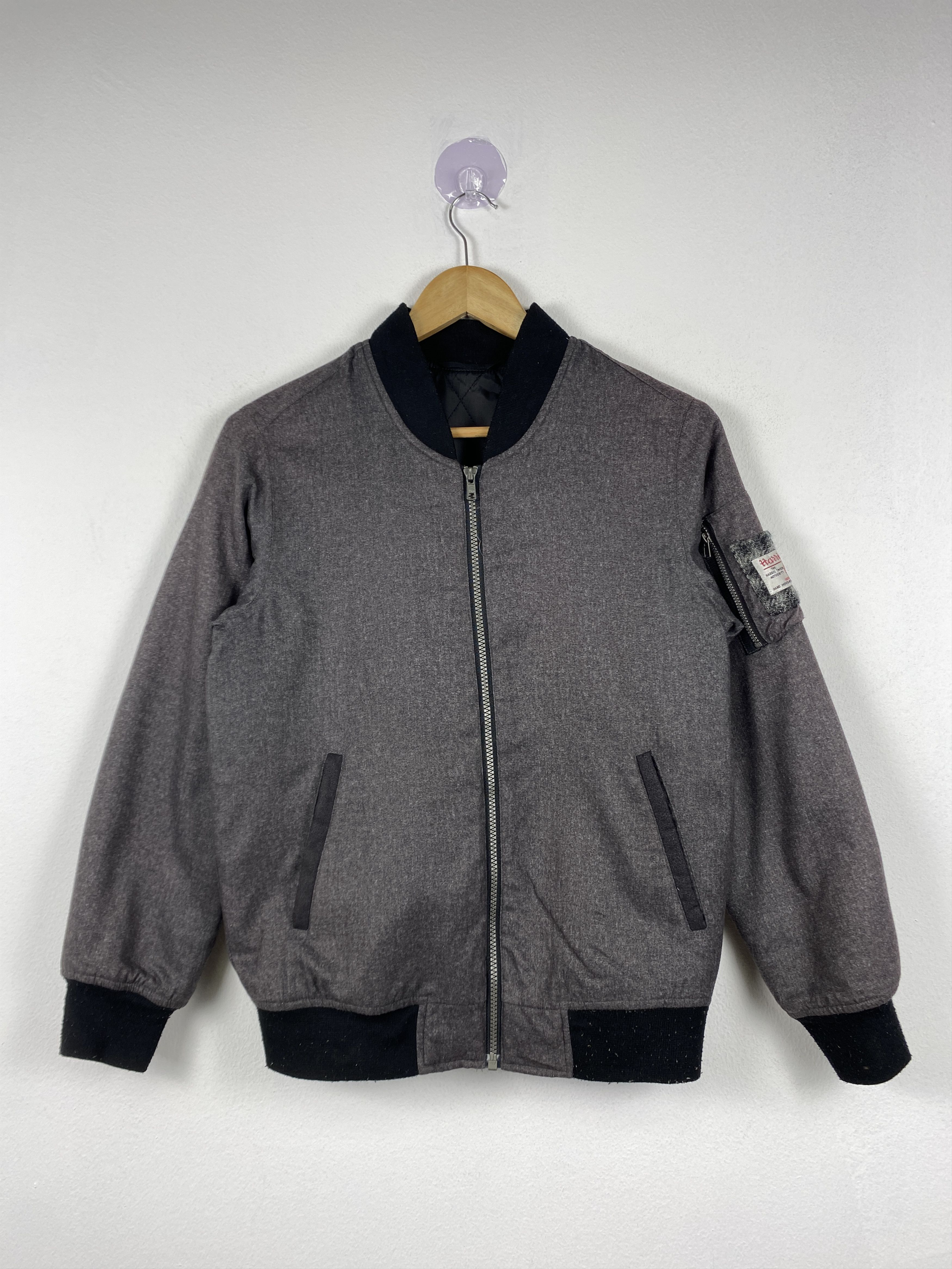 Vintage Harriss Tweed Quilted Lining Bombers Jacket J1272