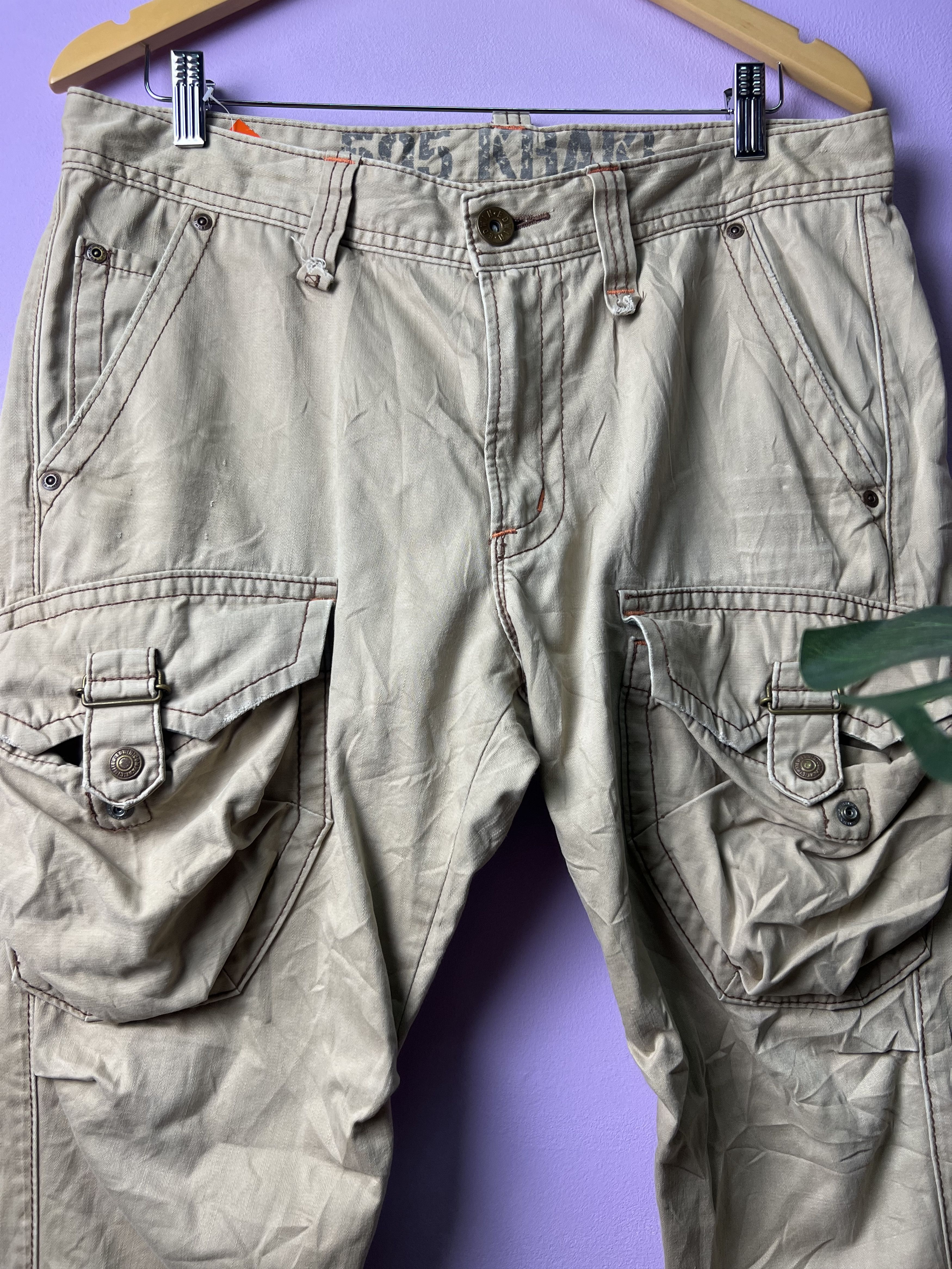 Edwin 🔥Vintage Rare Edwin 505 Khaki Cargo Pants Size US 35 - 4 Thumbnail