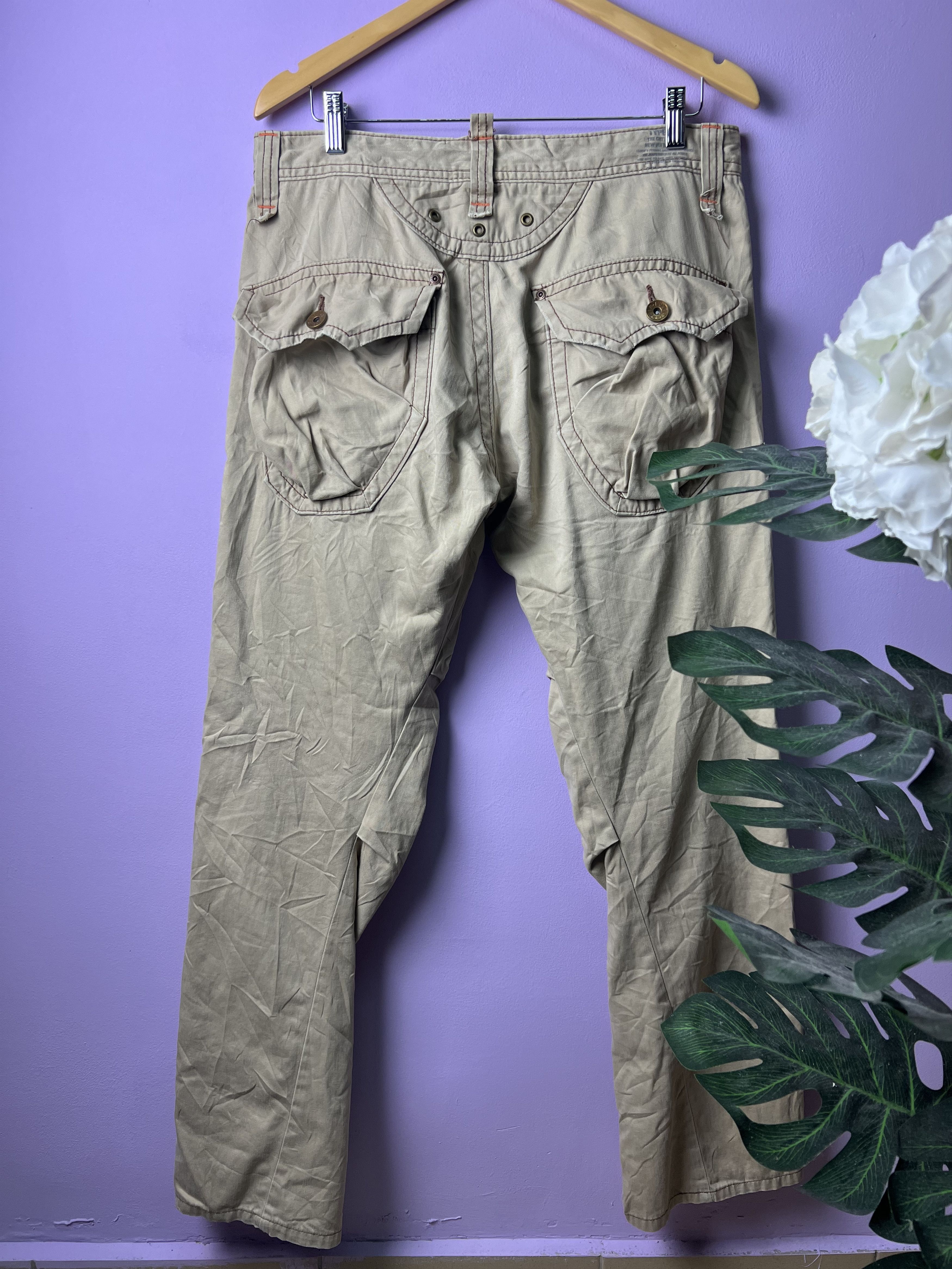 Edwin 🔥Vintage Rare Edwin 505 Khaki Cargo Pants Size US 35 - 3 Thumbnail