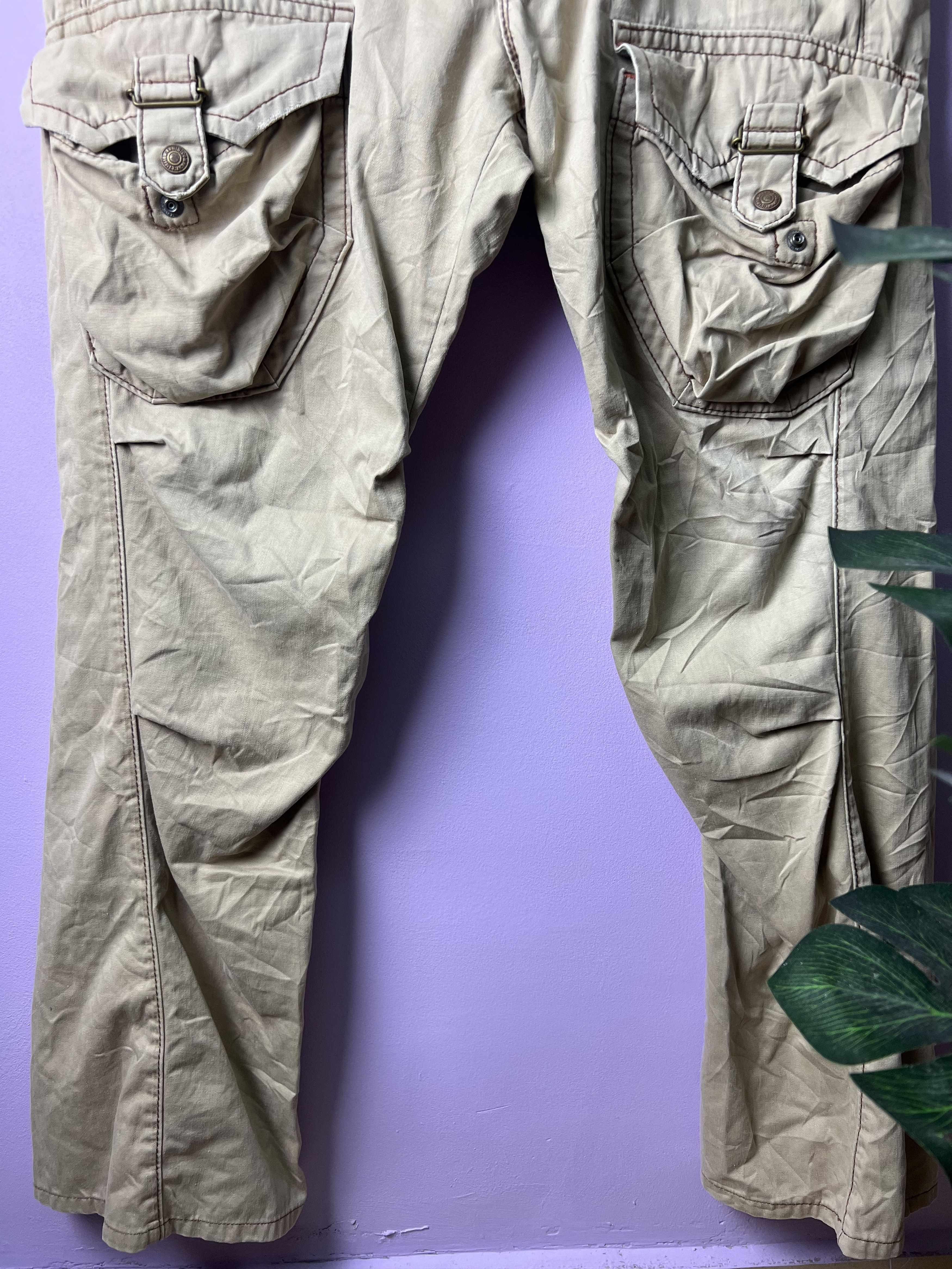 Edwin 🔥Vintage Rare Edwin 505 Khaki Cargo Pants Size US 35 - 5 Thumbnail