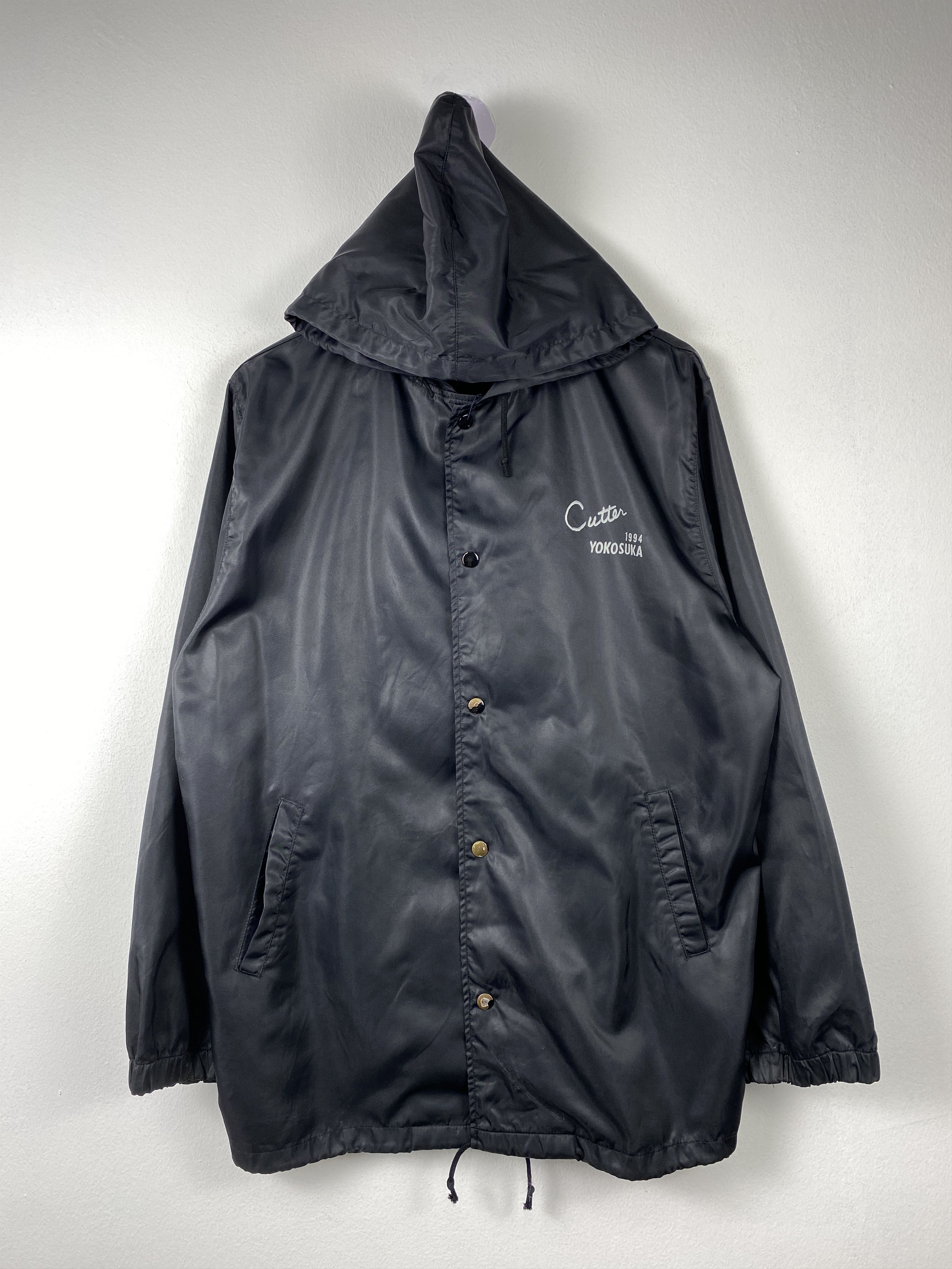 Vintage Yokosuka Hoodie Button Up WIndbreaker Jacket J1261