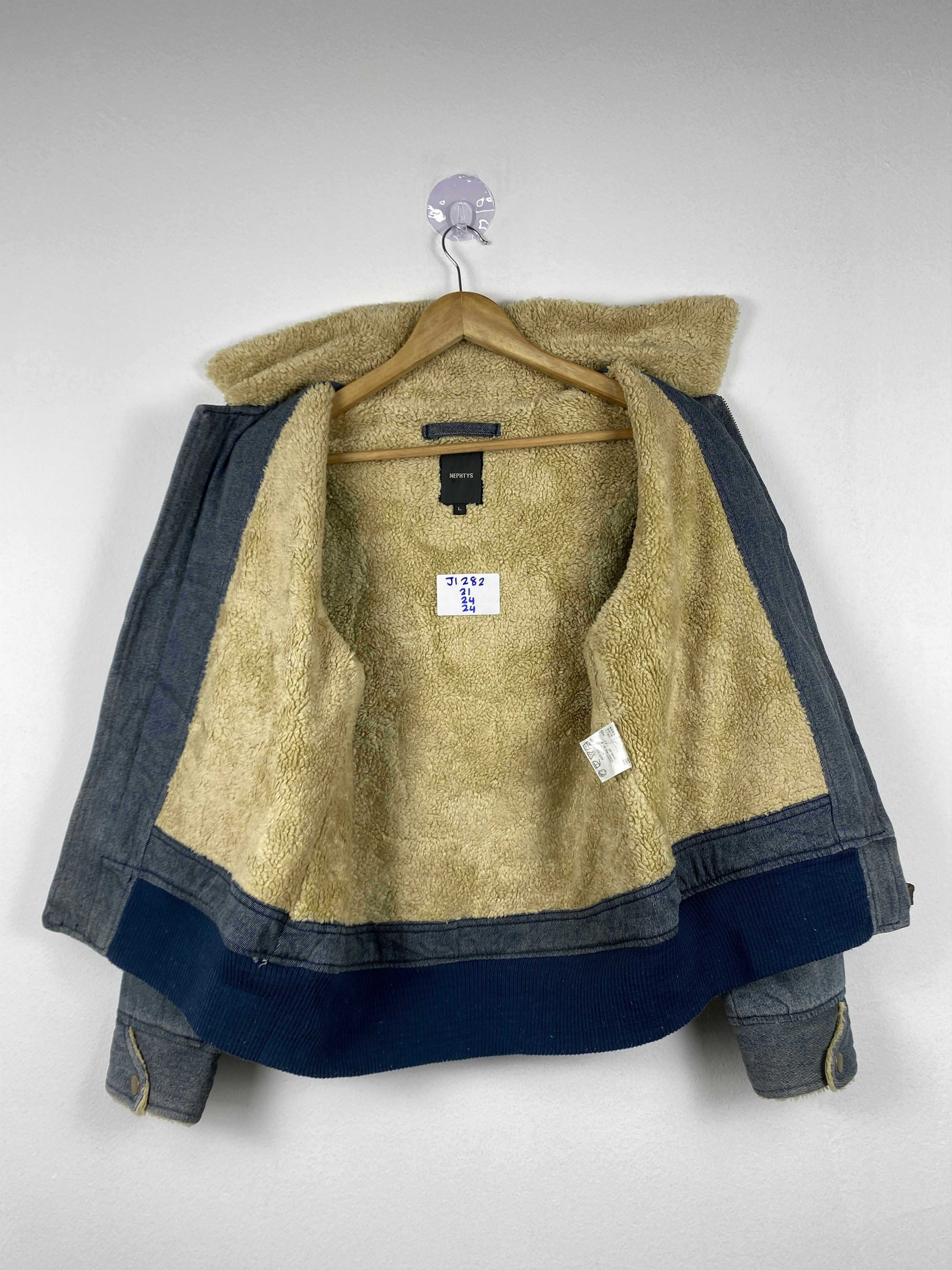 Japanese Brand Vintage Nephtys Sunfaded Sherpa Lining Denim Jacket J1282 Size US S / EU 44-46 / 1 - 9 Thumbnail