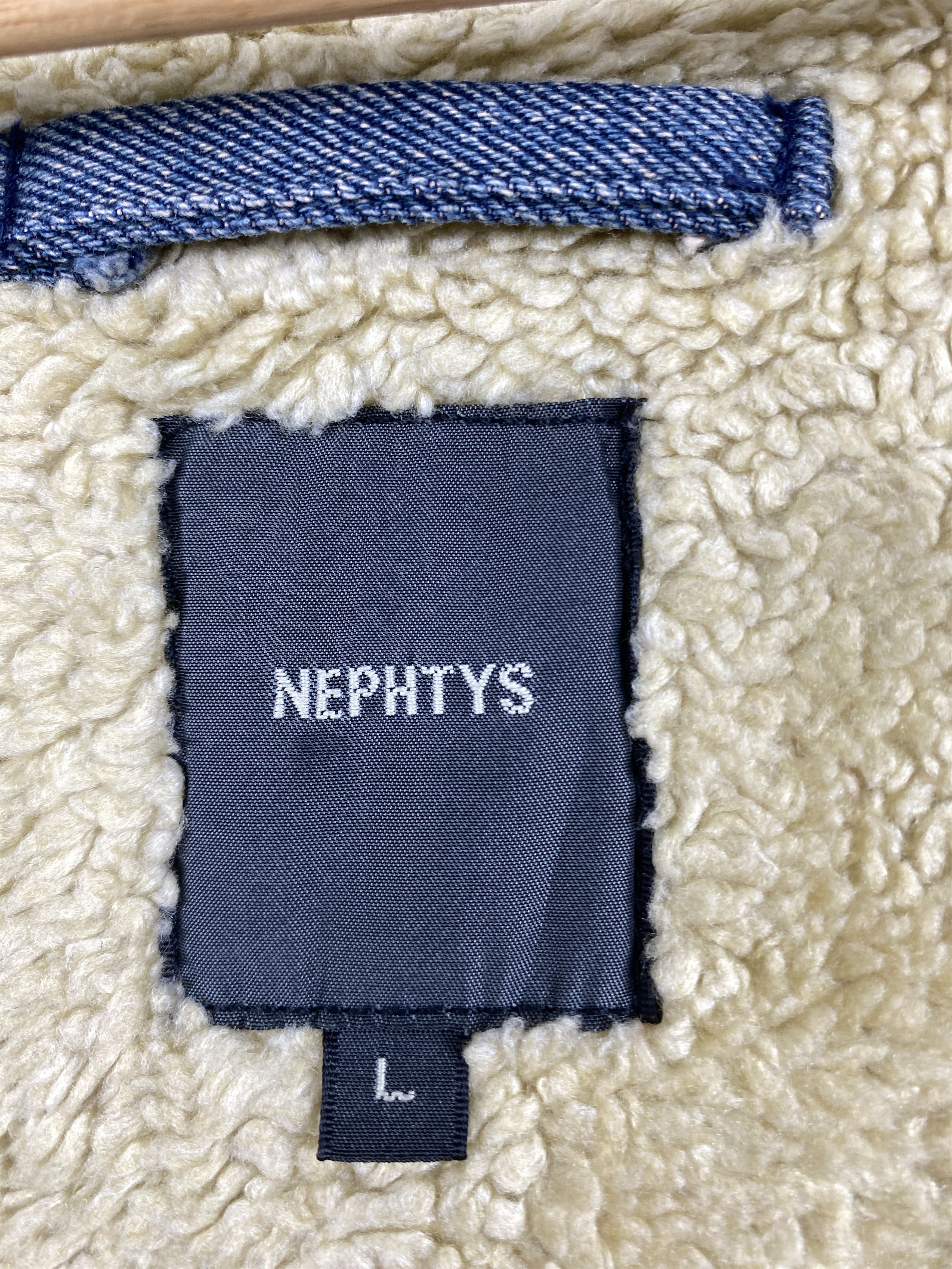 Japanese Brand Vintage Nephtys Sunfaded Sherpa Lining Denim Jacket J1282 Size US S / EU 44-46 / 1 - 12 Thumbnail