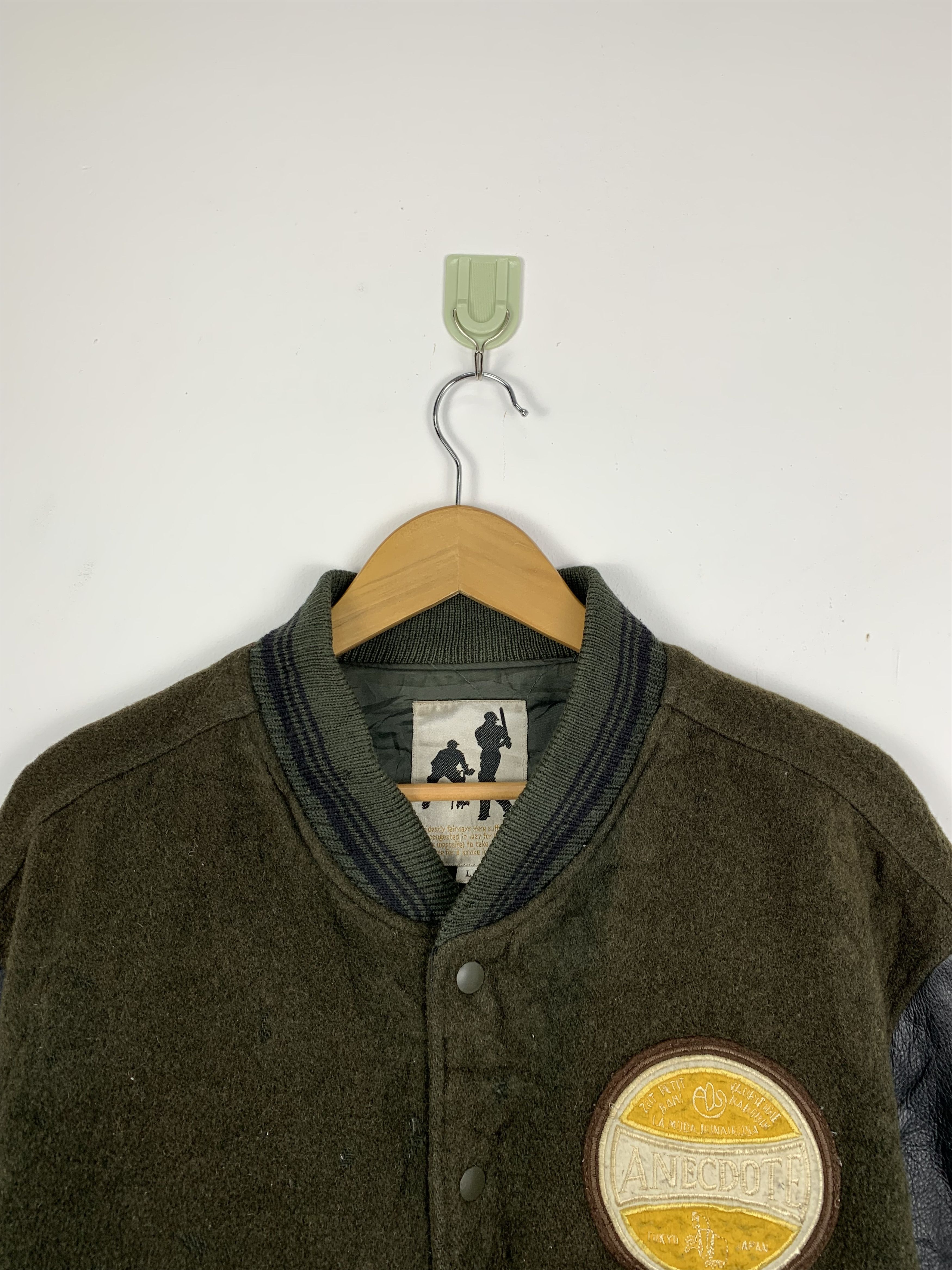 Vintage Vintage ANECDOTE Leather Sleeve Varsity Jacket J0462 Size US L / EU 52-54 / 3 - 3 Thumbnail